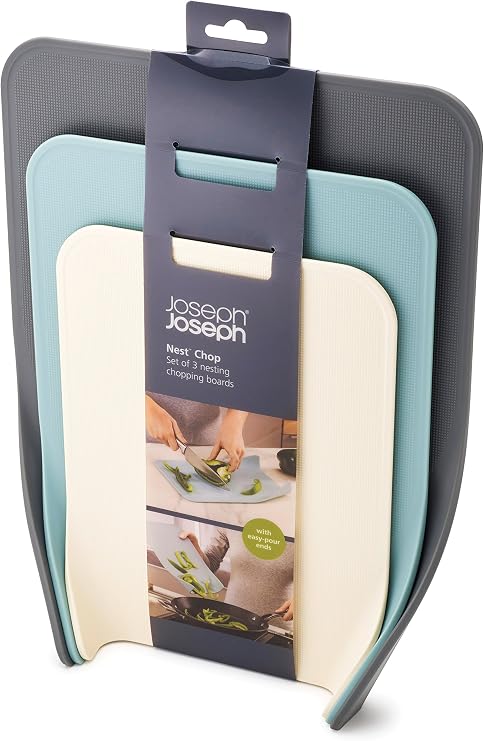Joseph Joseph 60122 Nest Chop 3’Lü Kesme Tahtası Seti, Plastik, 5,7 X 25,5 X 34,3 Cm