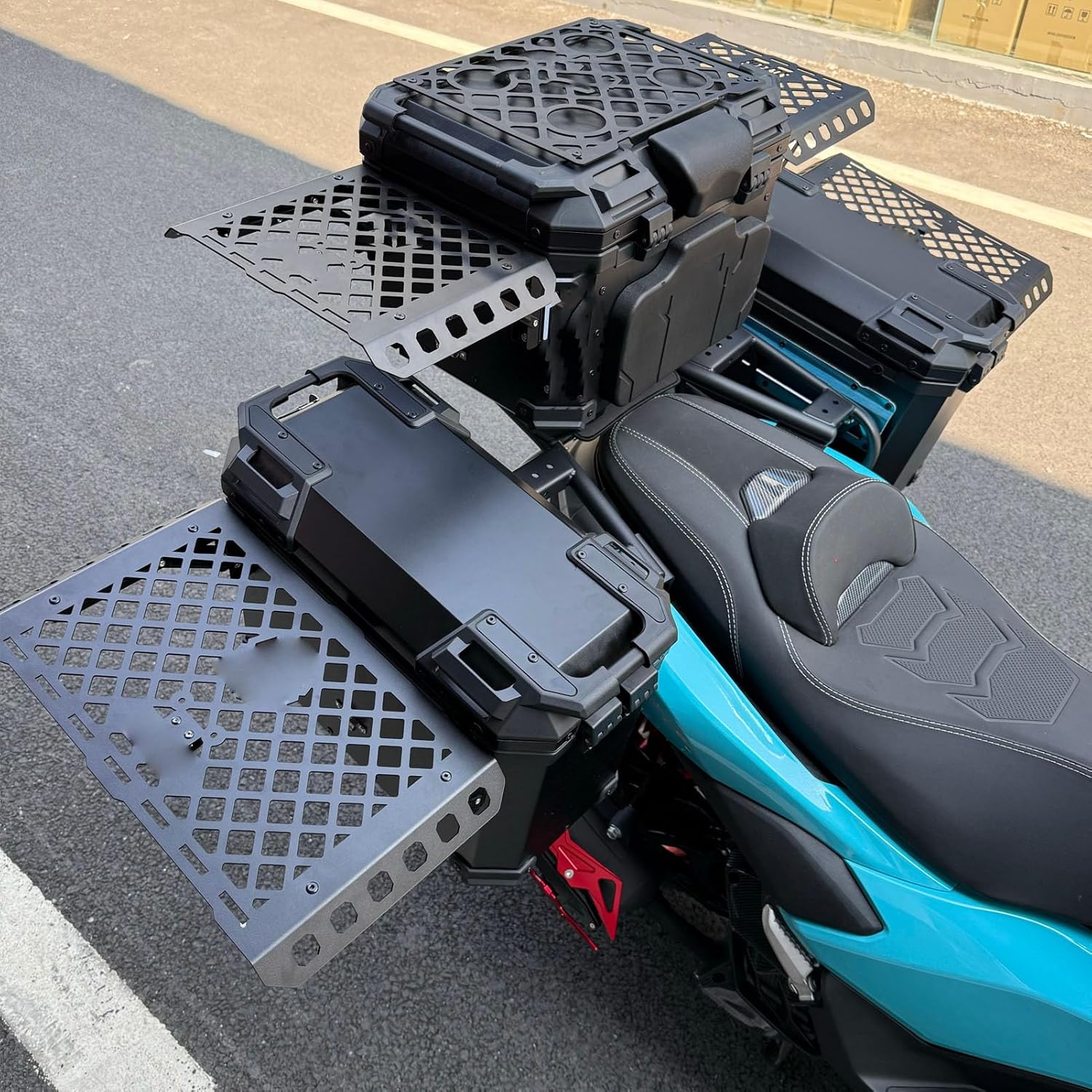 Motorcycle Side Case, Aluminum Alloy Shockproof Storage Box with Removable Washable PU Liner, for Scooter Accessories