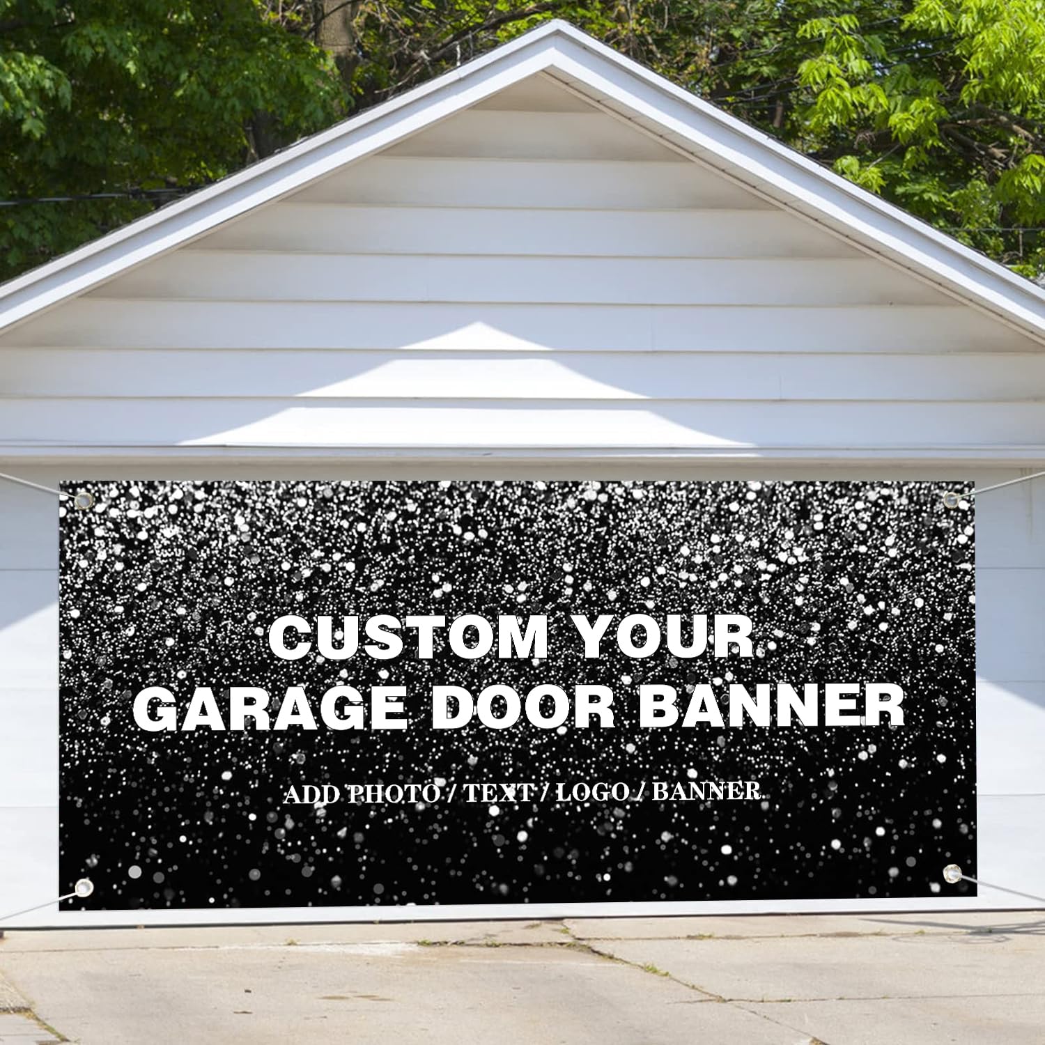 Custom Garage Door Banner 8 x 6 ft Personalized Garage Door Decoration Cover Large Indoor Outdoor Halloween Christmas Birthday Garage Hanging