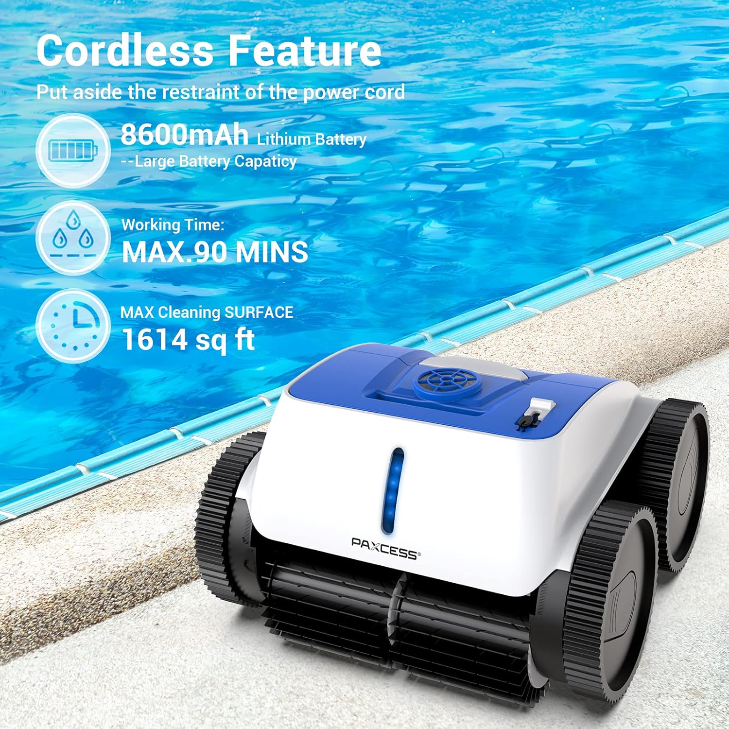 Exploded view of robotic pool cleaner showing filter basket