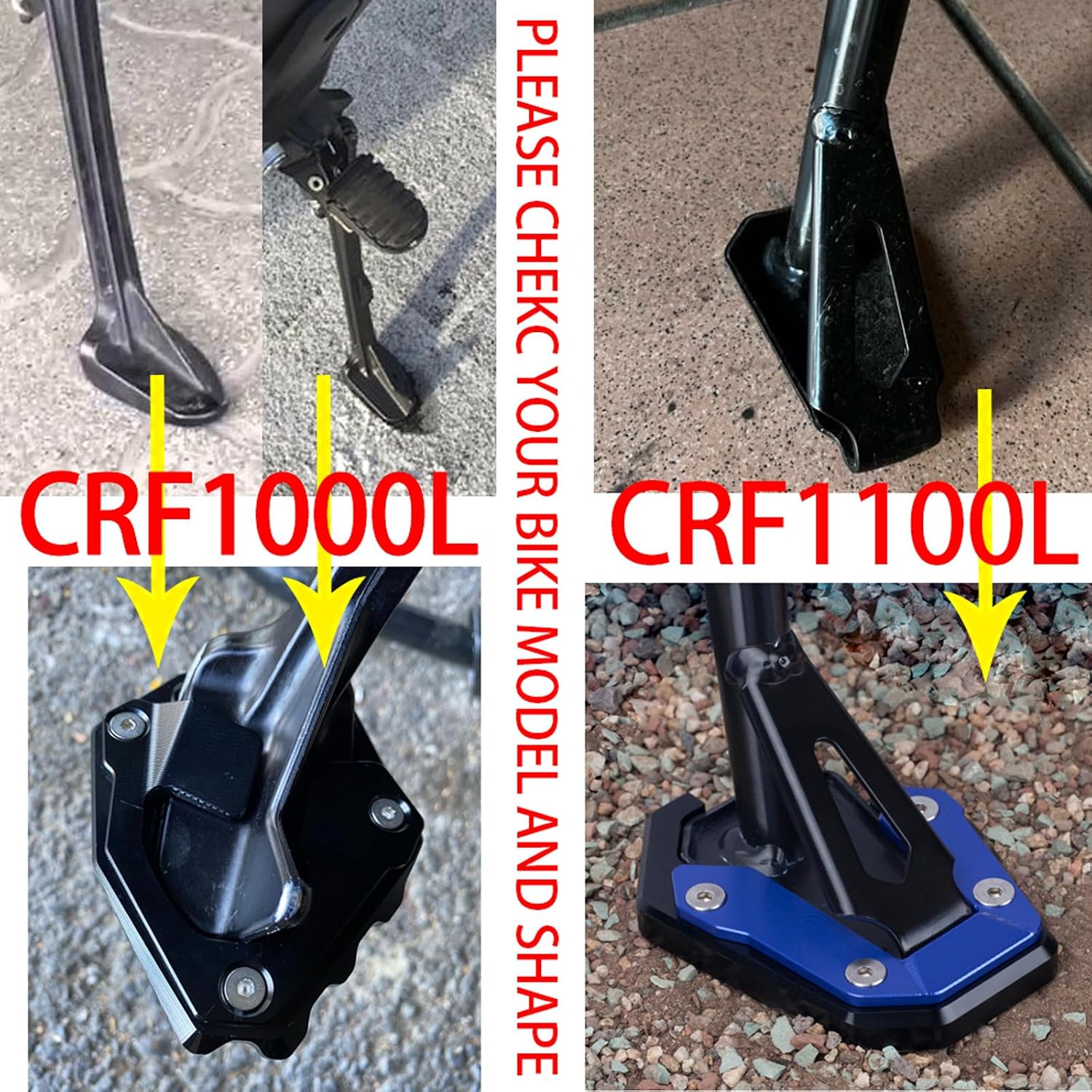 Motorbike Center Mount Foot Stand Extension Enlarger Aluminum Alloy Pad Simple Installation Suiatble for CRF1000L