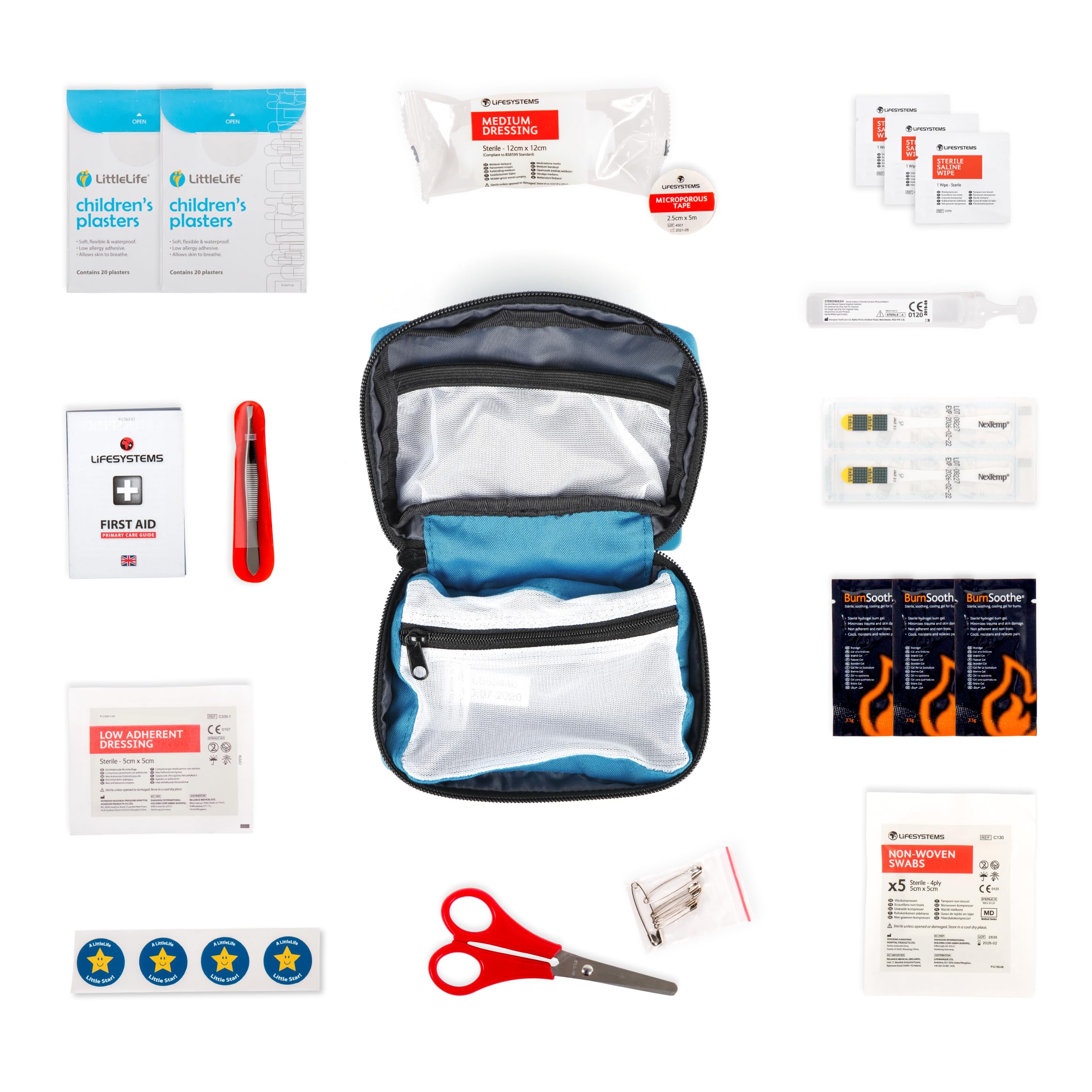 LittleLife Mini Erste-Hilfe-Kit mit CE-zertifizierten Inhalten, ideal für Haus und Familie Urlaub zu behandeln gemeinsame Verletzungen