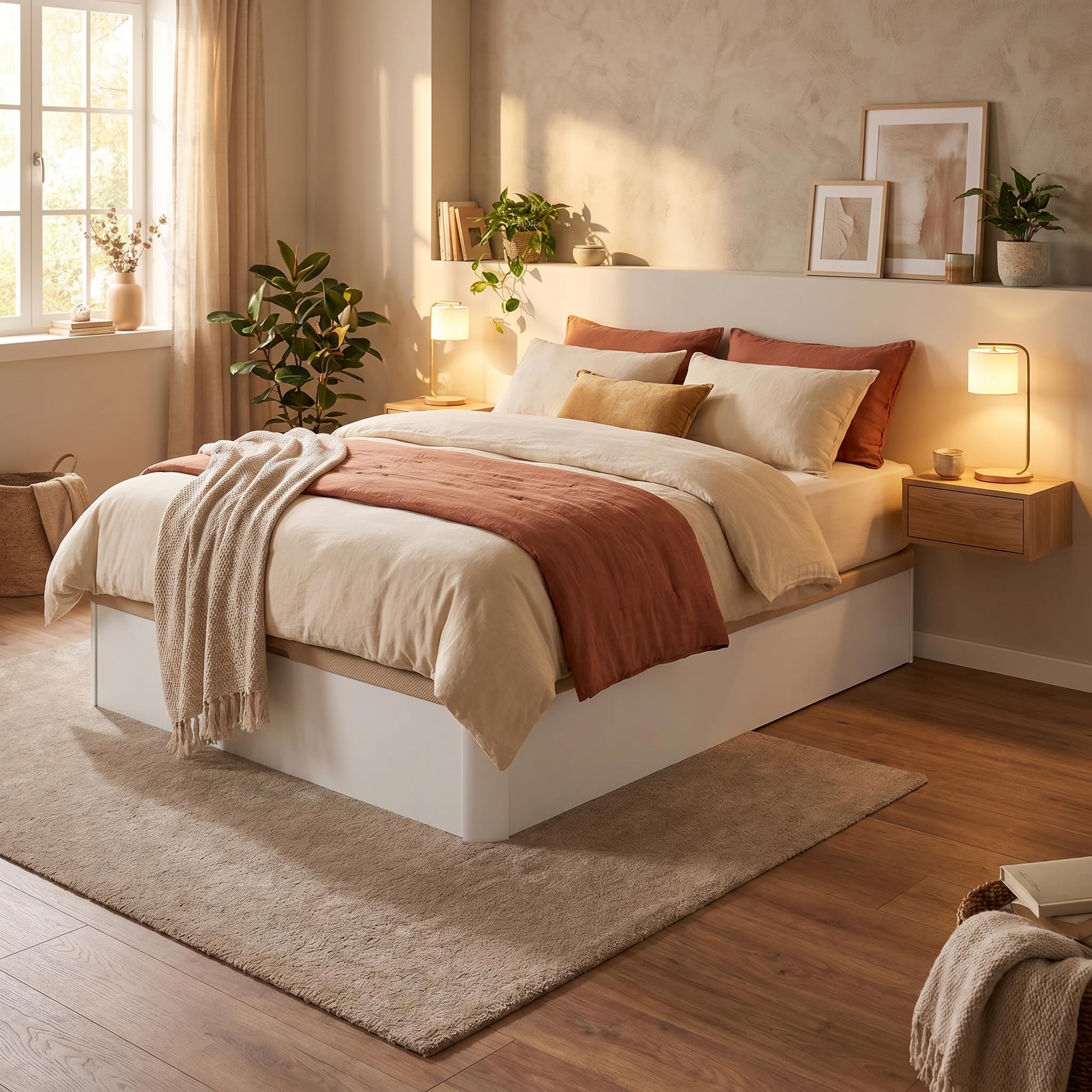 Shiito - Canapé Abatible Altea 90x190 cm Gran Capacidad Tapa 3D Transpirable Blanco