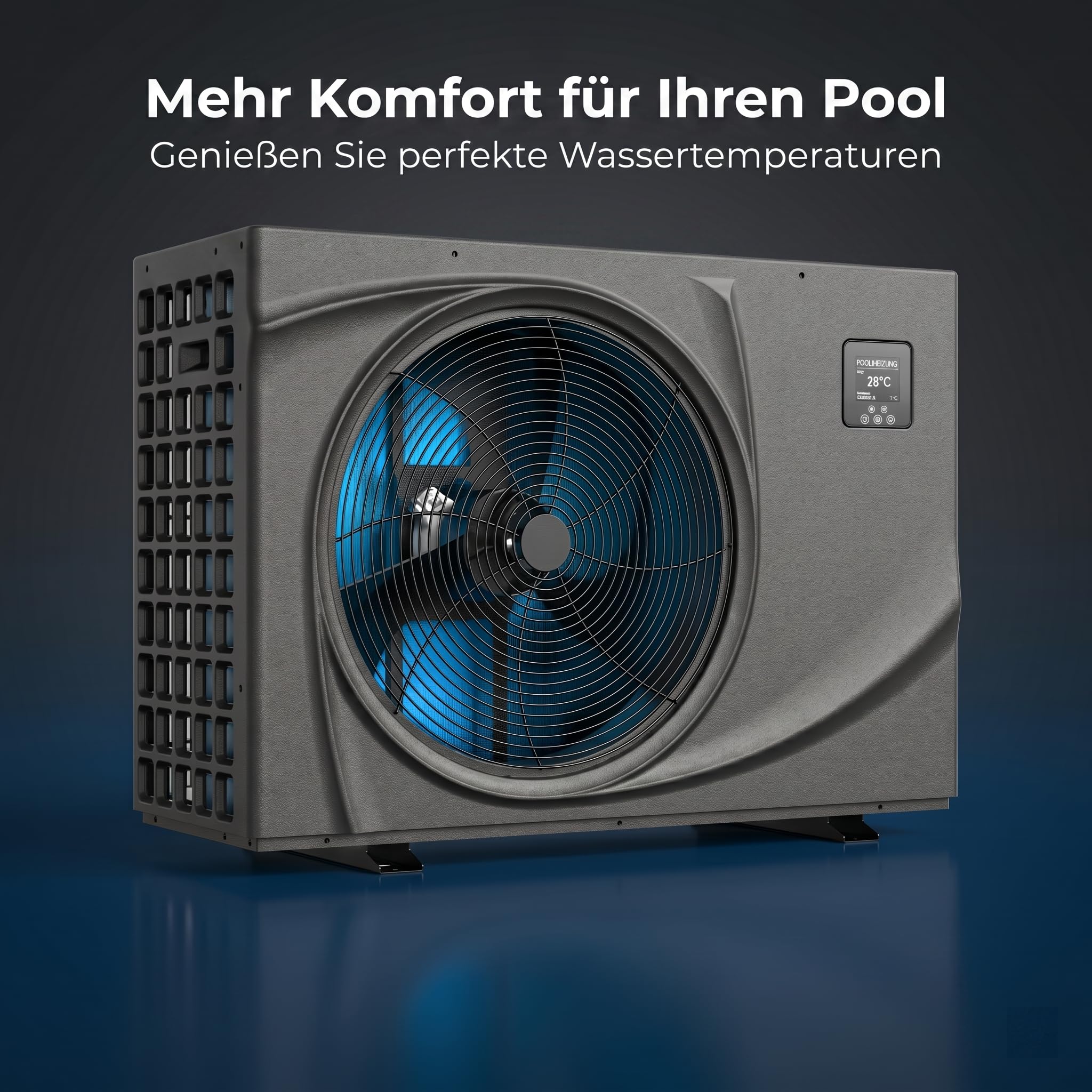 poolomio® Pool Wärmepumpe 15–35m³ NET Inverter 06 bis 6kW | Ultra leise Poolheizung mit WiFi App | Energieeffizient (COP 13,6) | Heizen & Kühlen | bis -10°C | Full Inverter