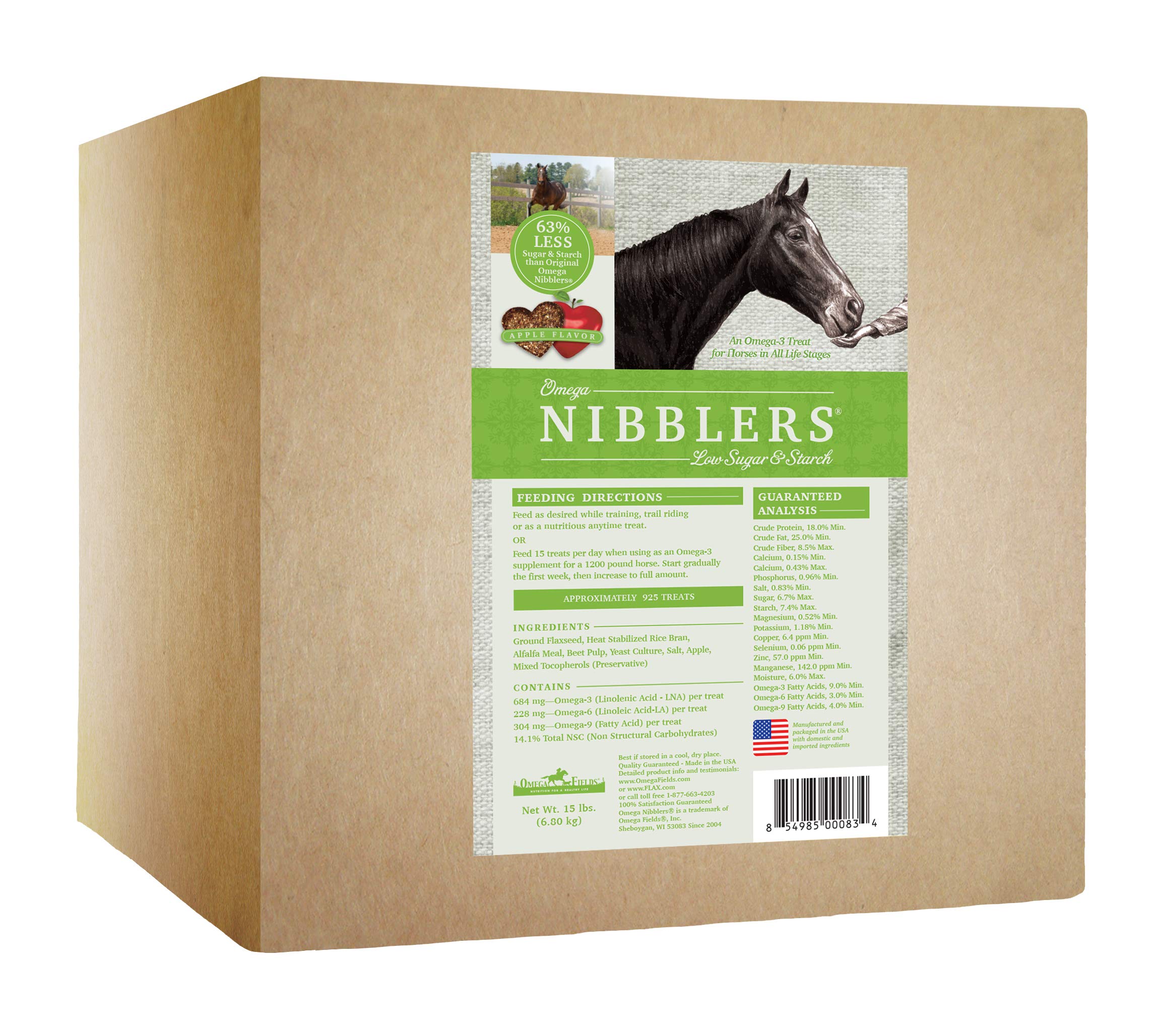 Omega Nibblers Low Sugar & Starch Apple Flavored Treats, 15 lb