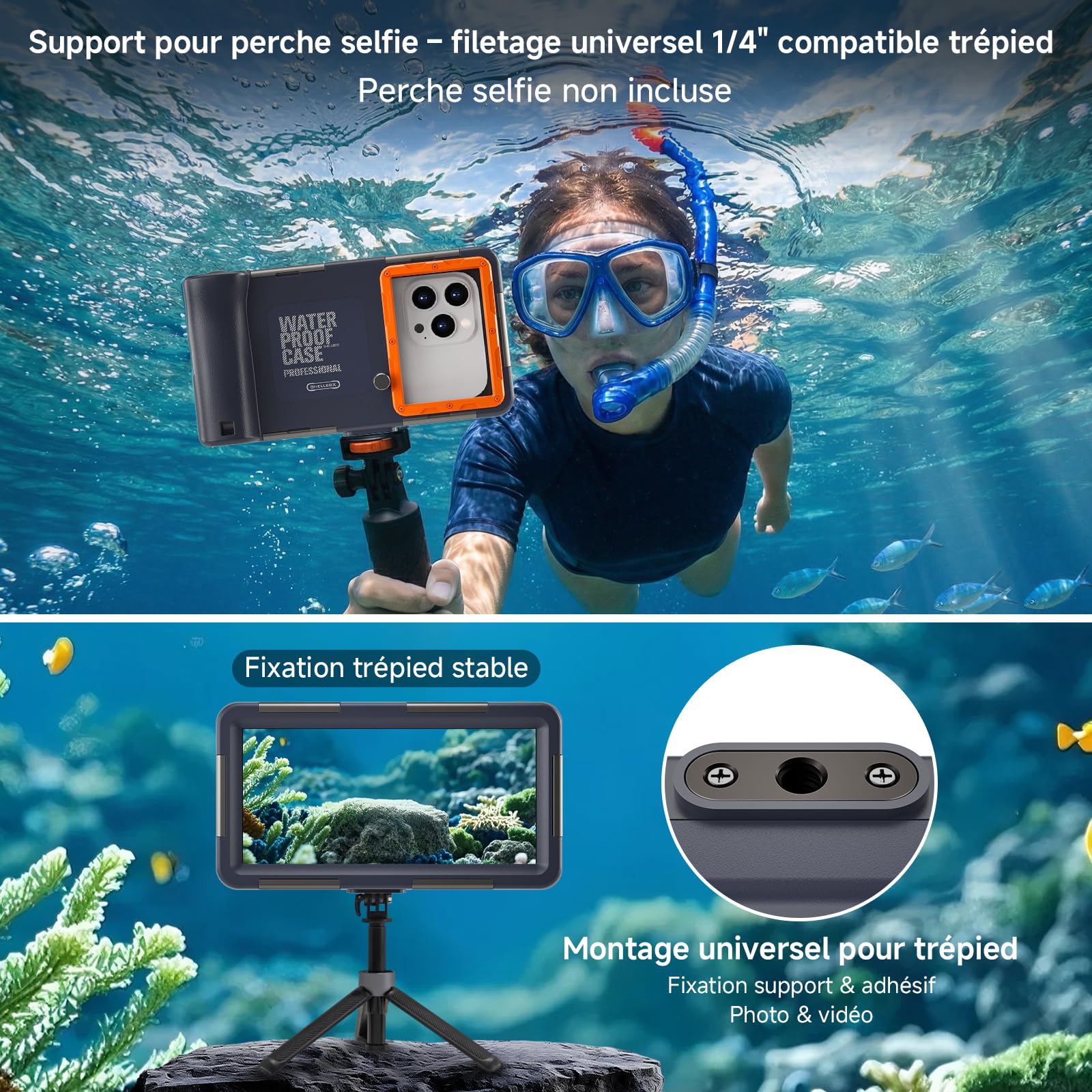 DANZHANG Pochette Étanche Smartphone IPX8 –Coque Waterproof 4,7–6,8" Compatible avec iPhone 17/16 / 15/14 / 13/12 / 11 (Pro/Pro Max/Plus/Mini), Samsung S10–S25 Ultra/Plus, Xiaomi