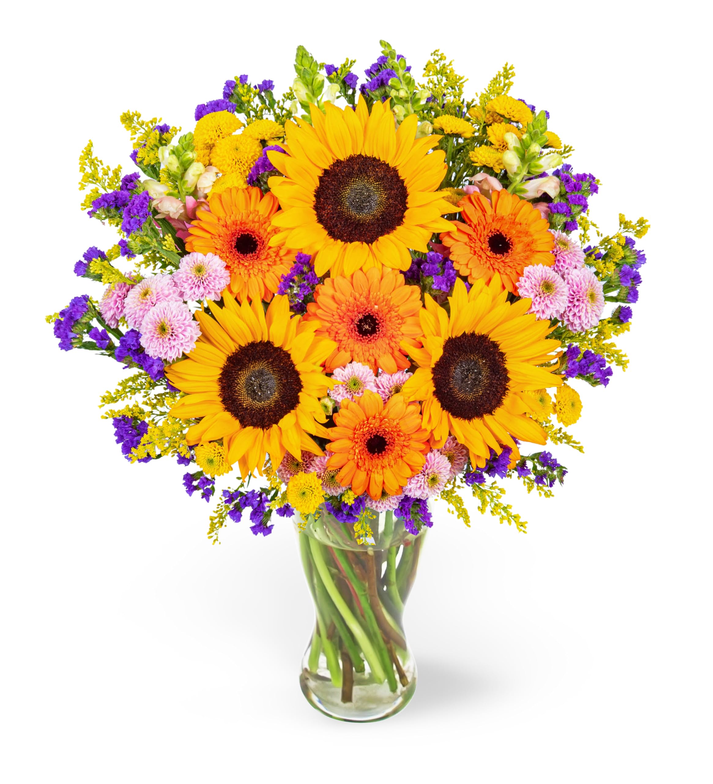 Flowers with Vase - Brilliant Sunshine – Sunflowers for Birthday, Thank You, or Anniversary Flower Gift – Next Day Delivery of Fresh Cut Blooms – Bright Floral Surprise (Medium With Vase)
