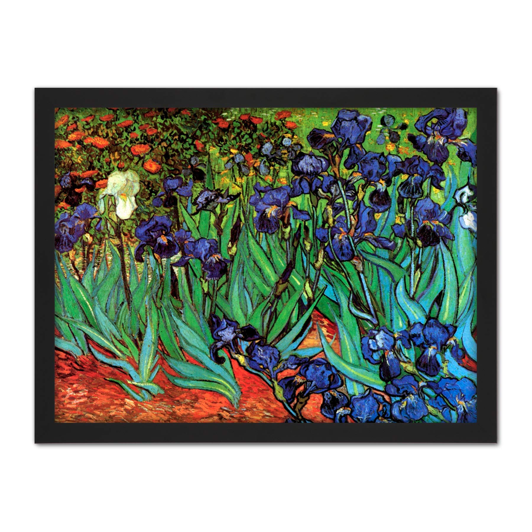 Wee Blue Coo Van Gogh Irises Artwork Framed Wall Art Print 18X24 Inch
