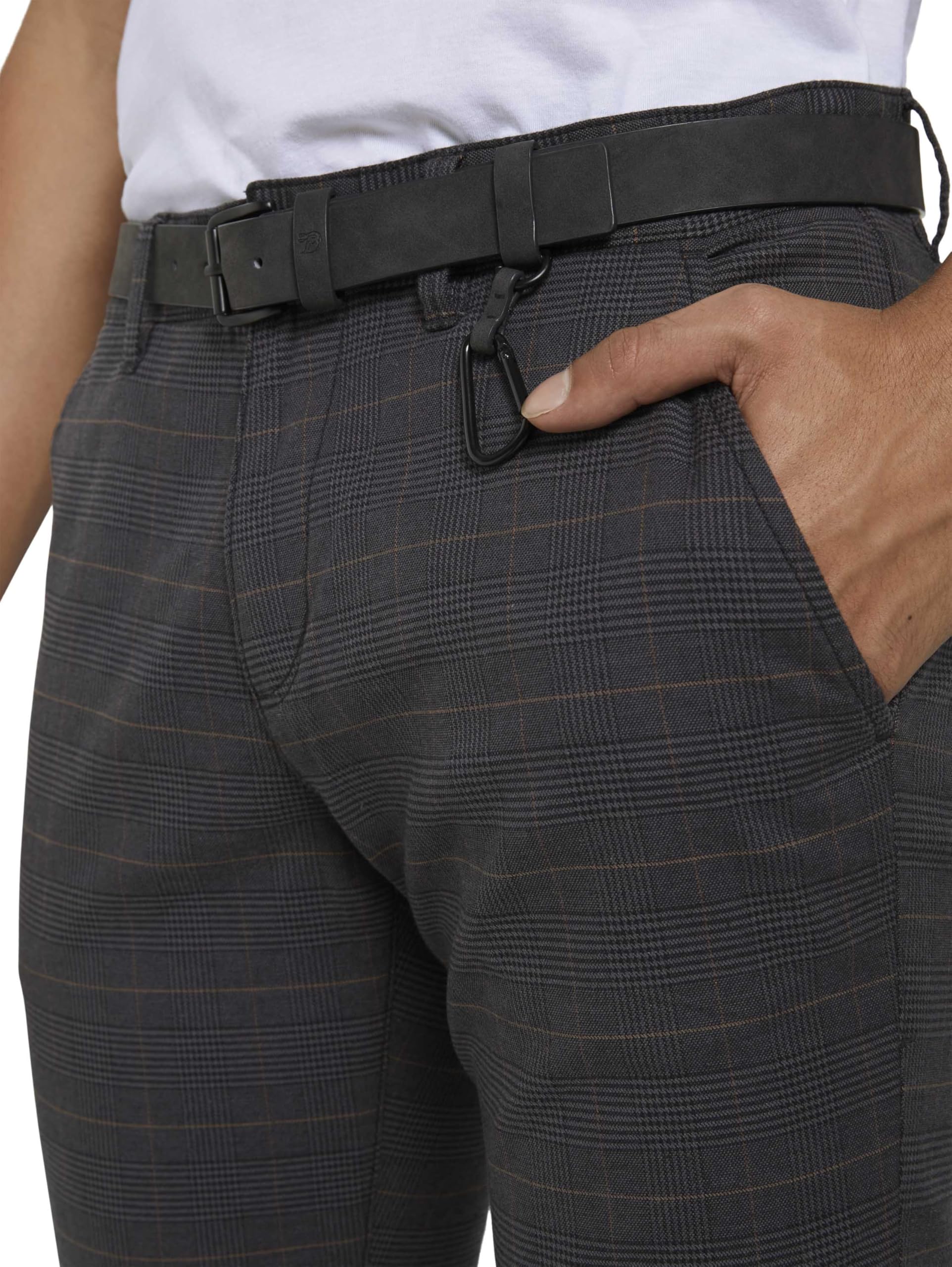 TOM TAILOR Denim 1020451 Proste spodnie chinosy z paskiem Mężczyźni