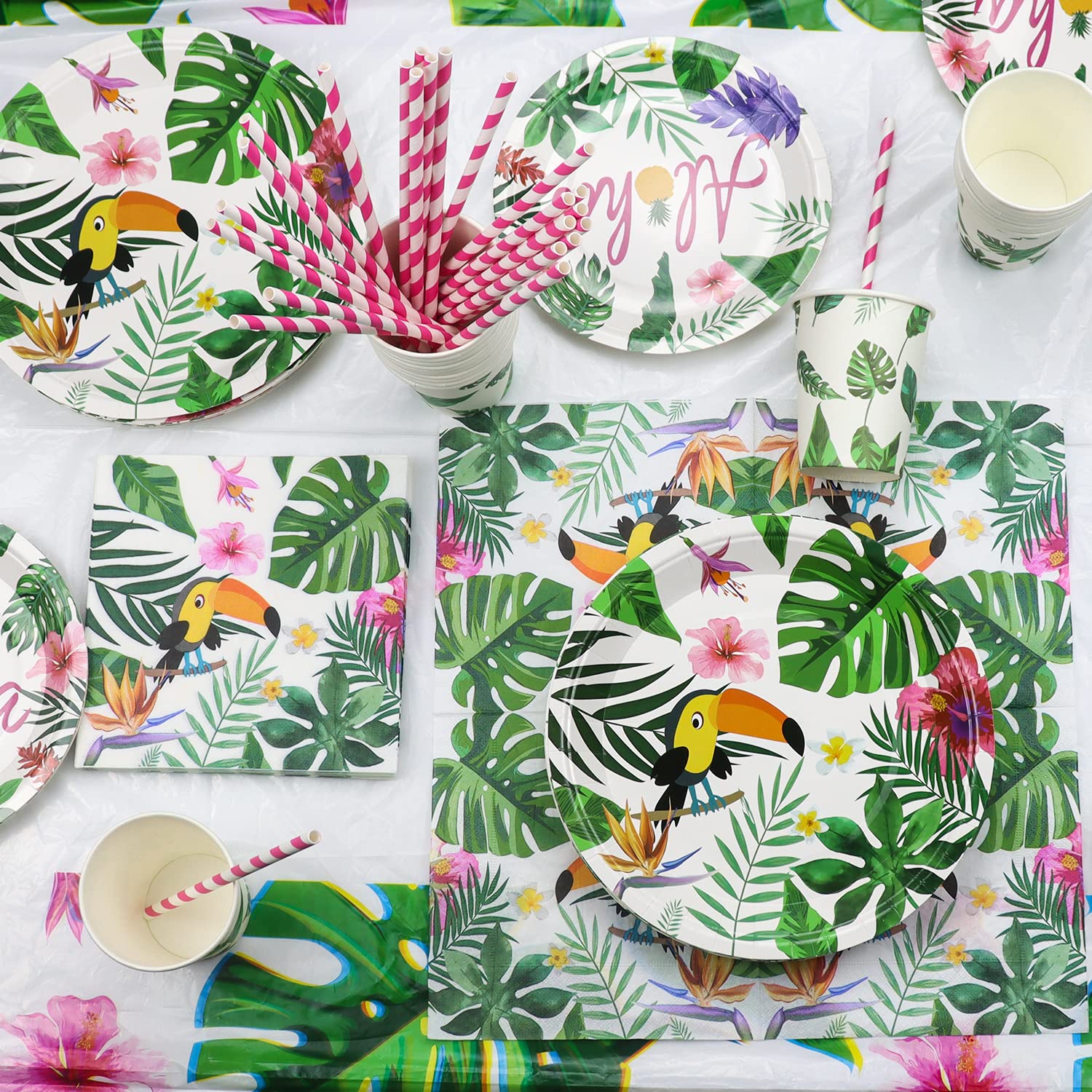 Assiettes Hawaïennes à Thème Ananas, Assiettes Et Serviettes, Uits