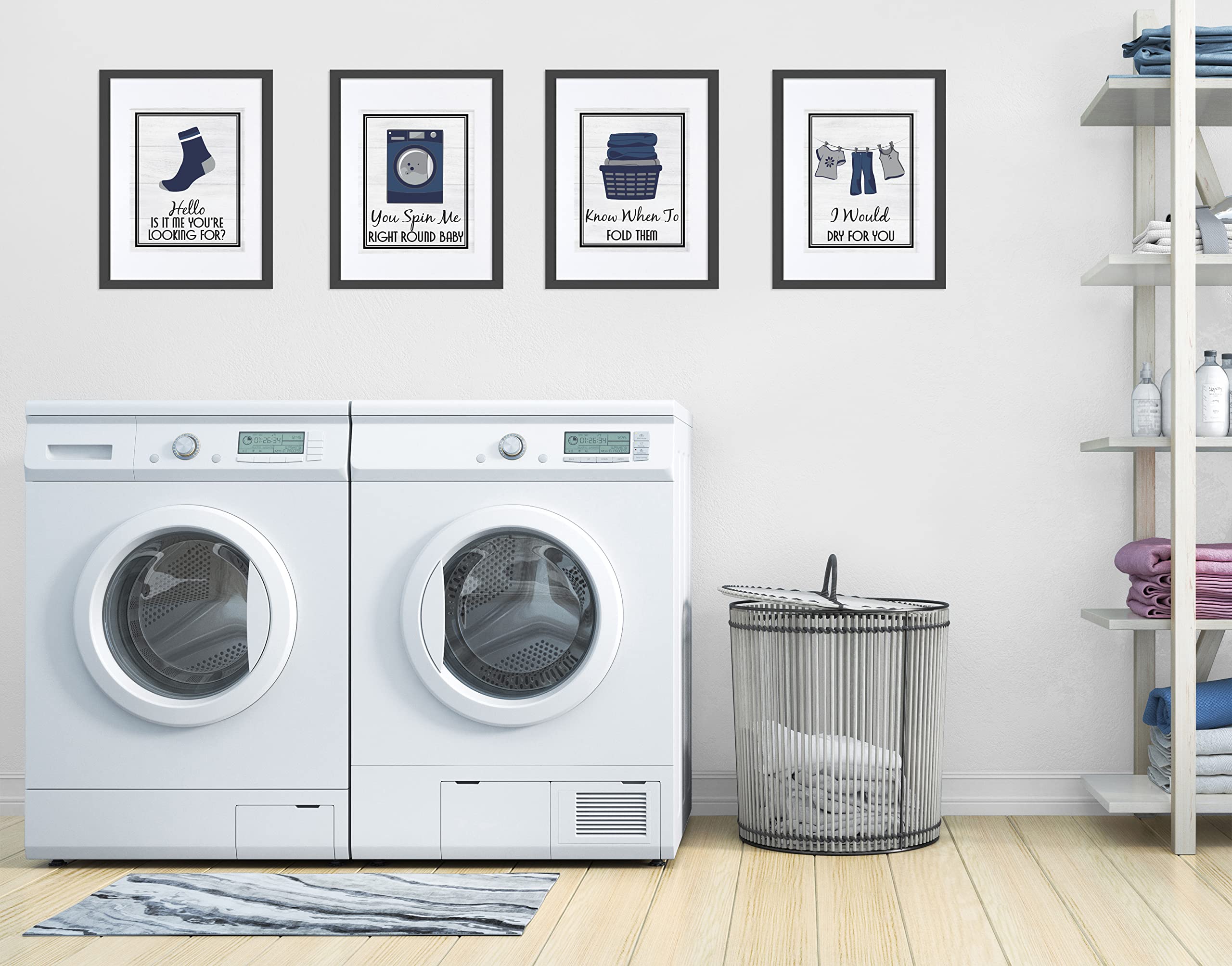 Amazon.com: A LuxeHome Royal Navy Blue Gray White Retro Vintage  Inspirational Laundry Room 70s 80s Music Song Gifts Rustic Modern Farmhouse  Country Home Funny Sayings Quotes Unframed 8”x10”, 8 x 10 Inch:
