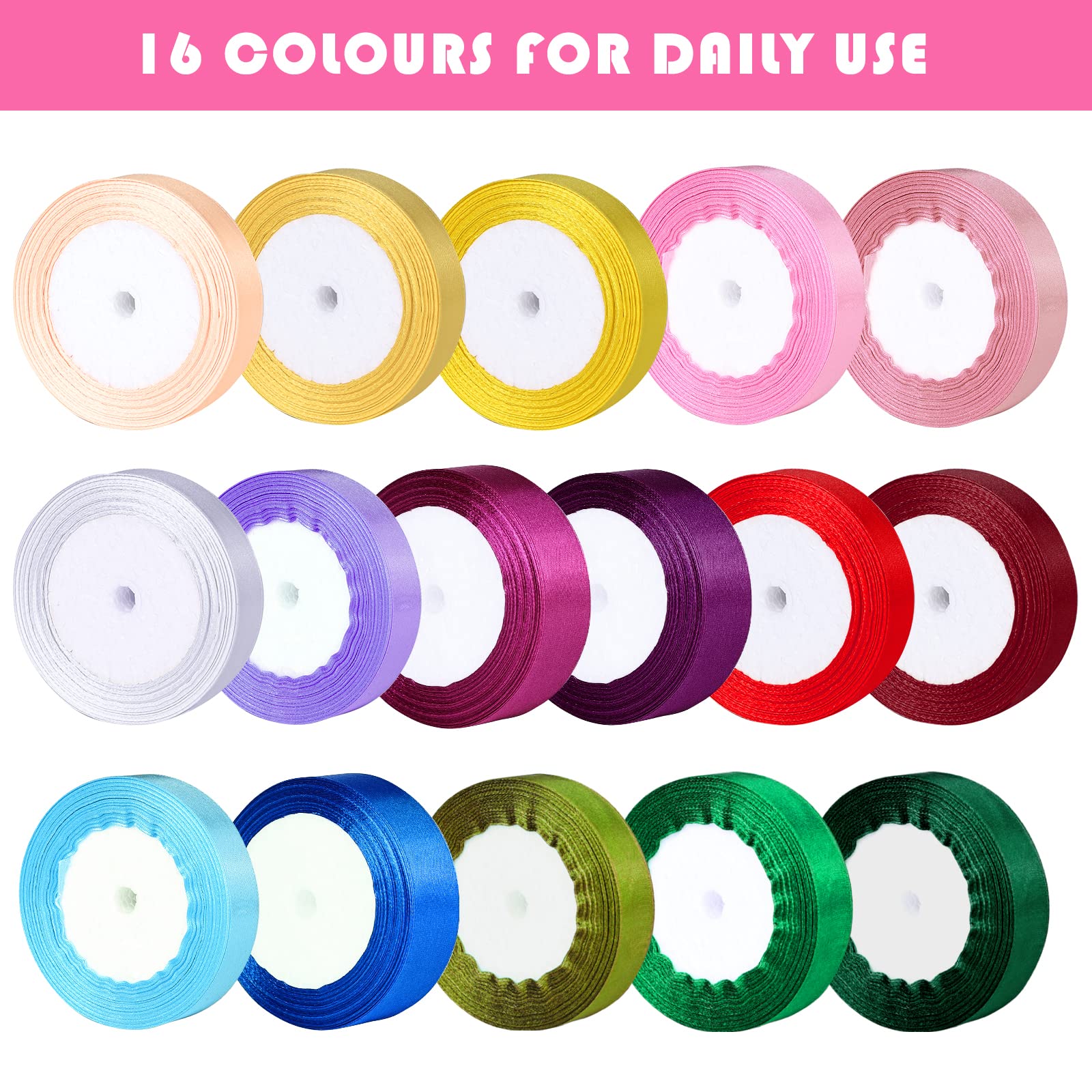 5 Satinbänder Set - 20mm Breit, 22m Lang In 5 Bunten Farben - Perfekt Für Geschenke & Deko