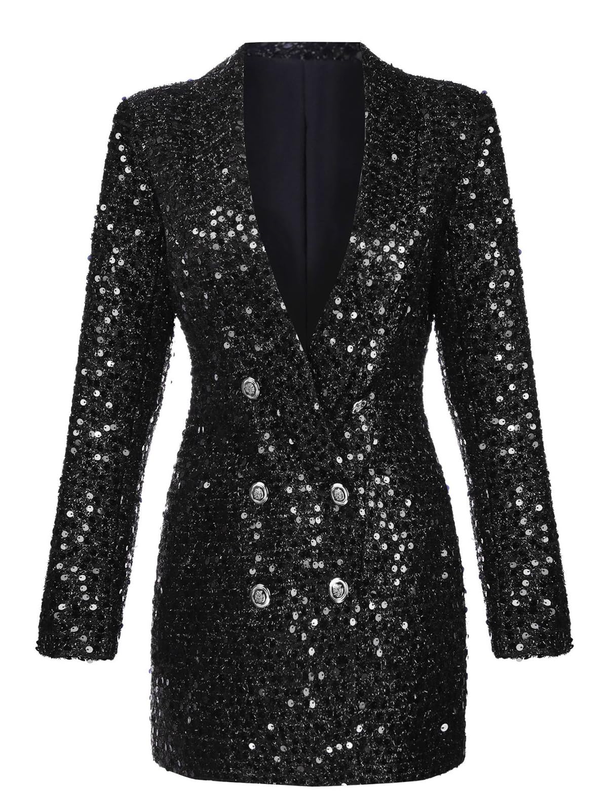 Sequin Blazer Women Suit Short Mini Prom Dress Double Breasted Wedding Tuxedos Stylish Dinner Jacket for Party Formal