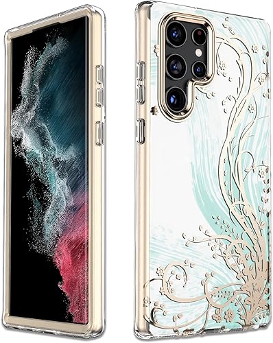 Happypapa Elegante funda protectora para Samsung Galaxy S22 Ultra de cuerpo completo a prueba de golpes, protección contra caídas pesadas, absorción