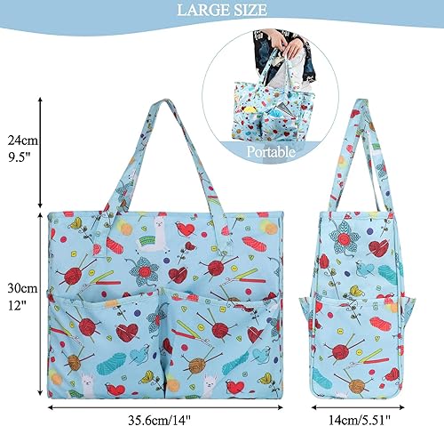 Miniatura 2 de Coopay Bolsa de manualidades para hilo de ganchillo para proyectos y suministros de punto de cruz, bolsas de ganchillo para artículos de bordado,