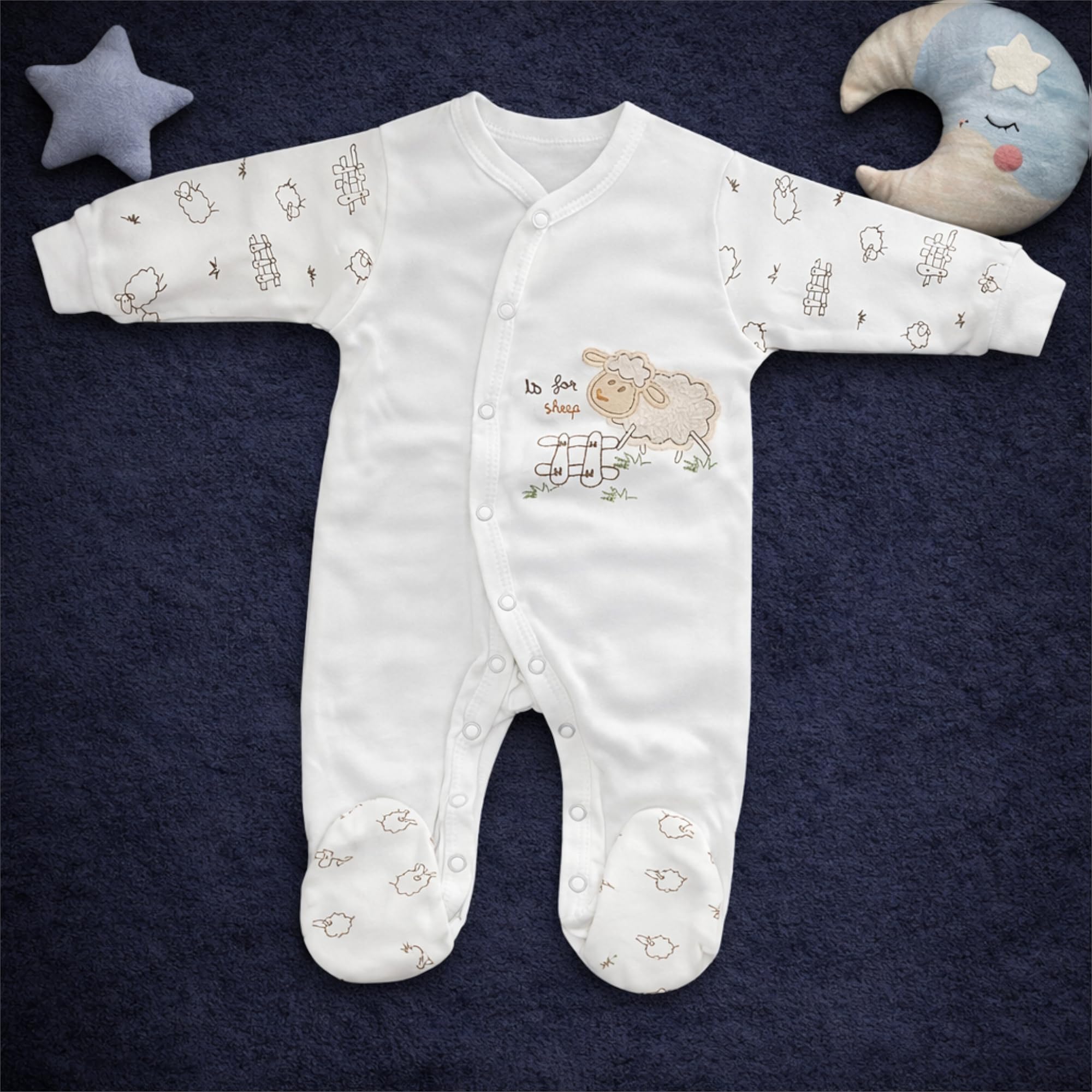 Set de regalo para recién nacidos, 100 % algodón natural, equipamiento básico unisex, ropa de regalo, equipamiento para bebés de 0 a 4 meses (crudo)