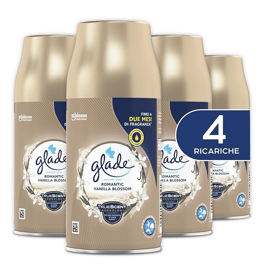 Immagine del prodotto Glade Automatic Spray Ricarica, Profumatore per Ambienti, Fragranza Romantic Vanilla Blossom, Formato Scorta da 4 Ricariche da 269 ml