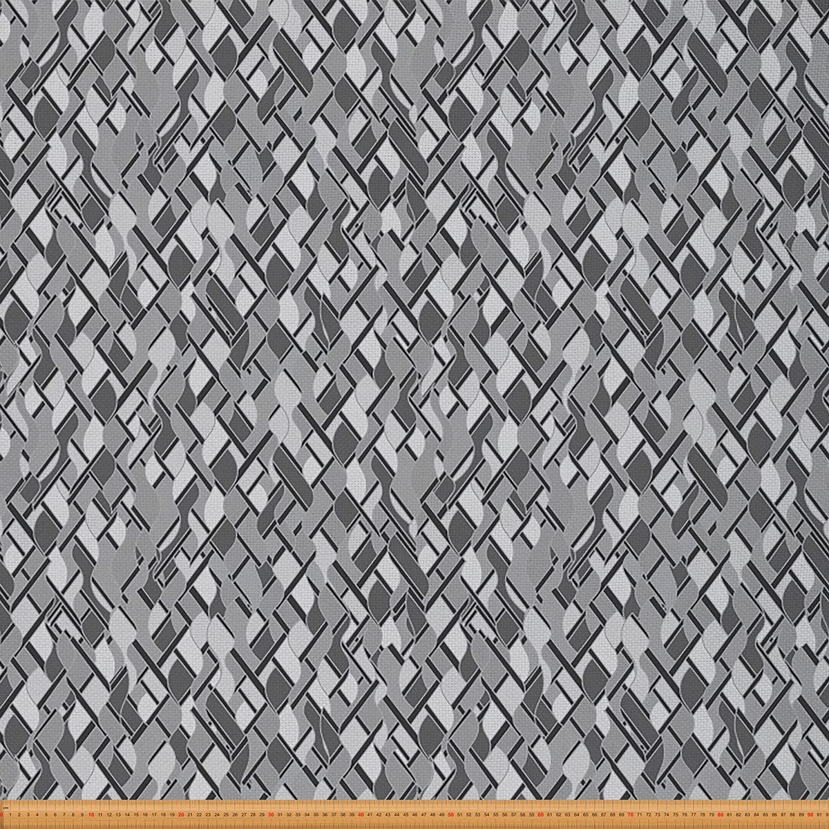 Stripes Fabric by The Yard,Spiral Geometric Upholstery Fabric,Modern Striped Art Outdoor, for Chairs,3 Yard,(L276*W150cm) White Grey Black
