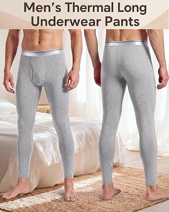 Cutecrop 3 Pack Men Thermal Underwear Pants Fleece Lined