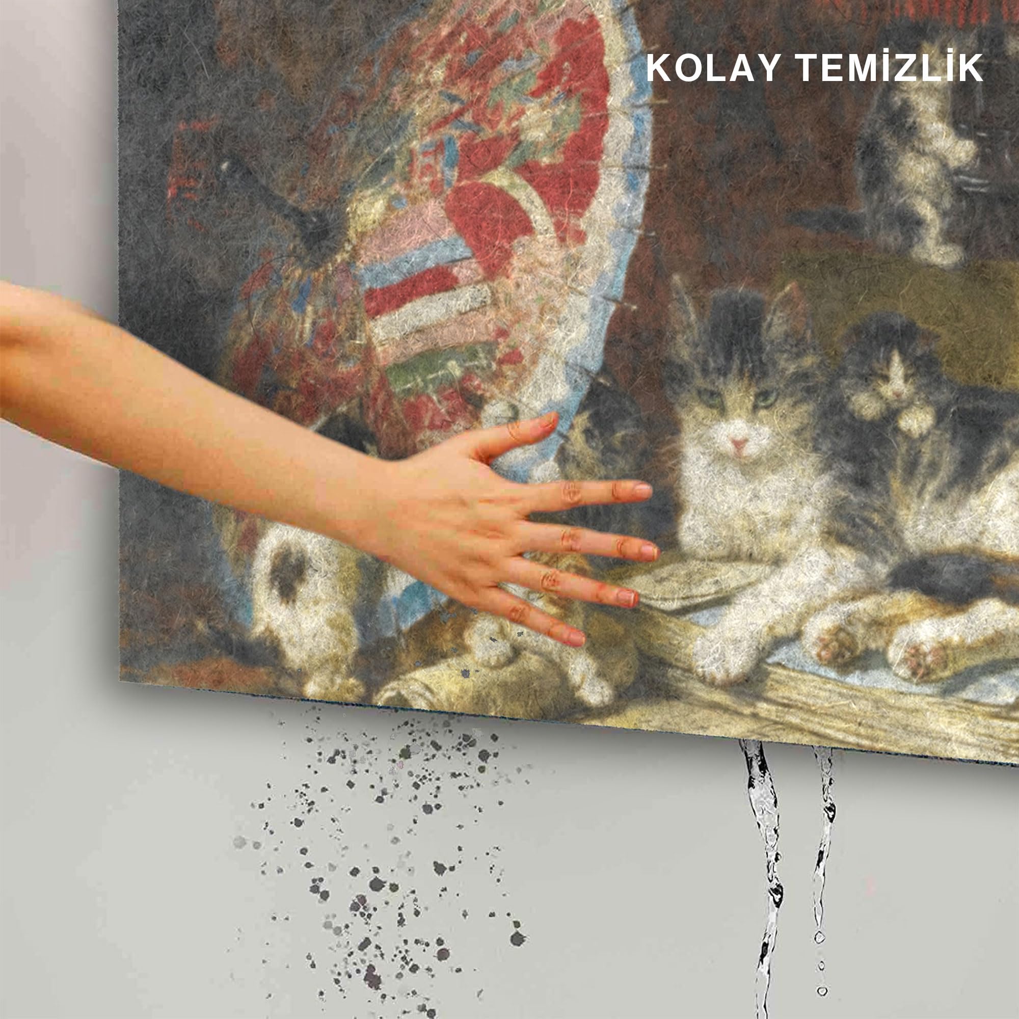MONNHEIN Kapı Önü Paspası - Modern ve Şık Kapı Paspası | Ev, Ofis ve Dış Mekân Kullanımı İçin (Sanat ve Kediler)
