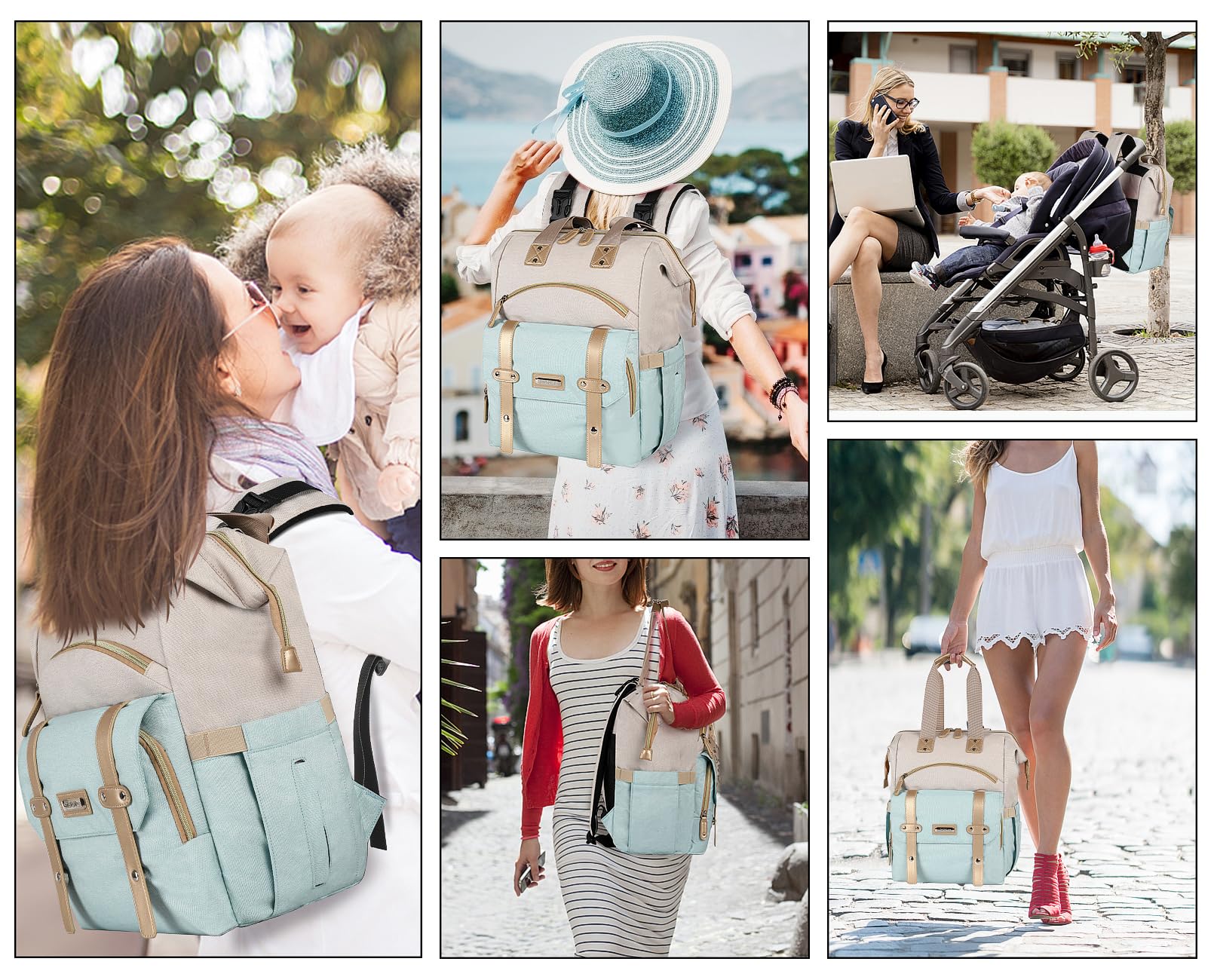 Jiefeike Wickeltasche, Rucksack