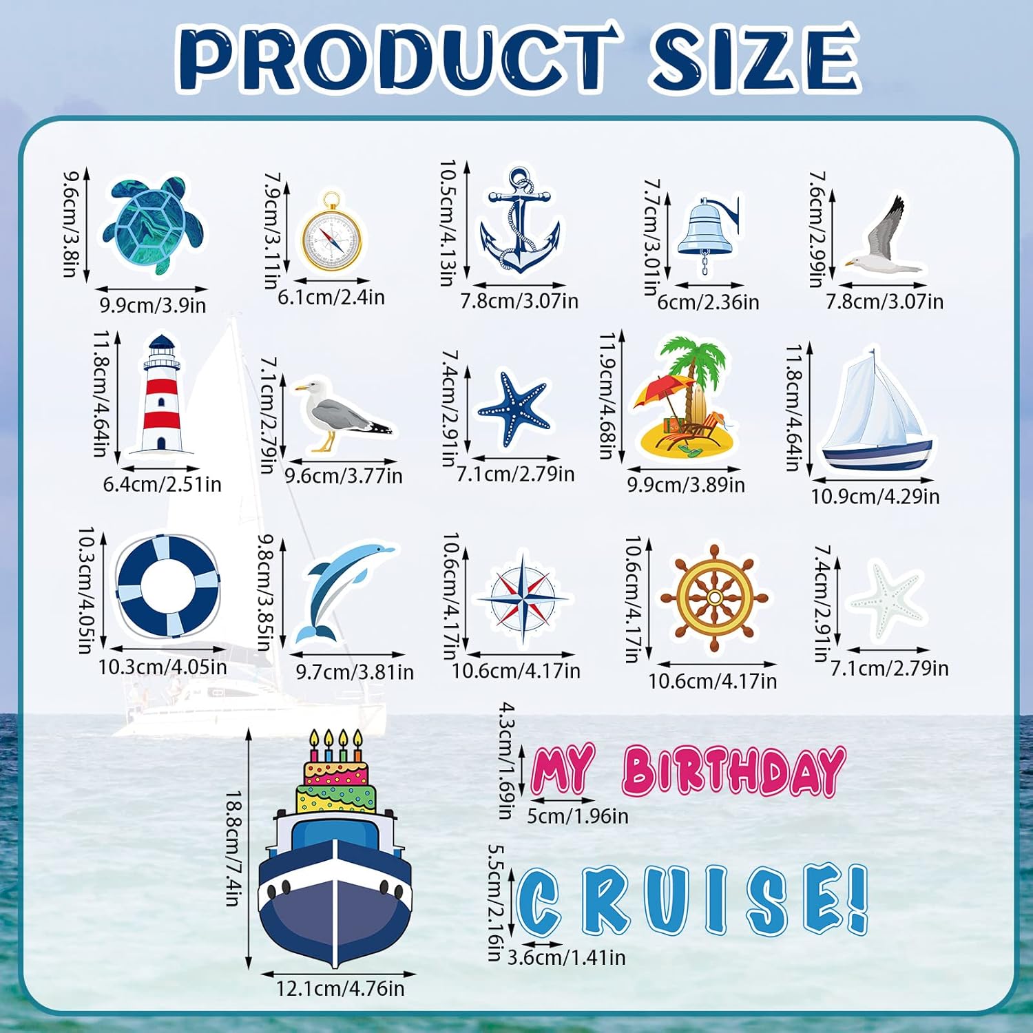 Xuhal 25 Pcs Birthday Cruise Door Magnets Decorations Funny Cruise Ship Door Magnets Magnetic Reusable Magnet for Happy Birthday Cabin Ship Carnival Refrigerator Office Car Accessories - Image 2
