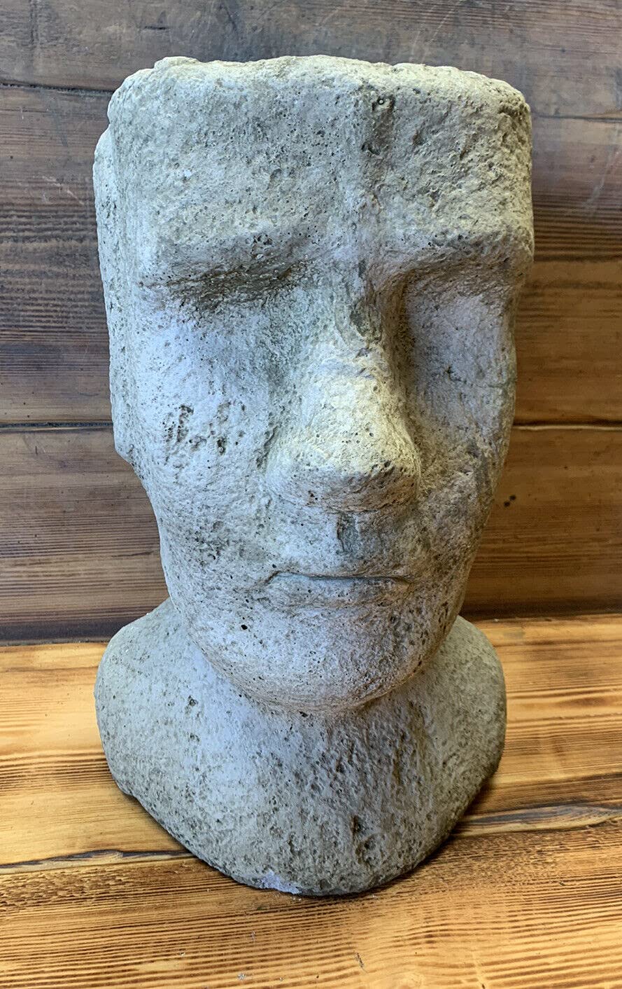 J And L Stone Ornaments Grey Stone Garden Easter Island Head Plant Pot Planter/ Moai / Tiki Concrete Ornament
