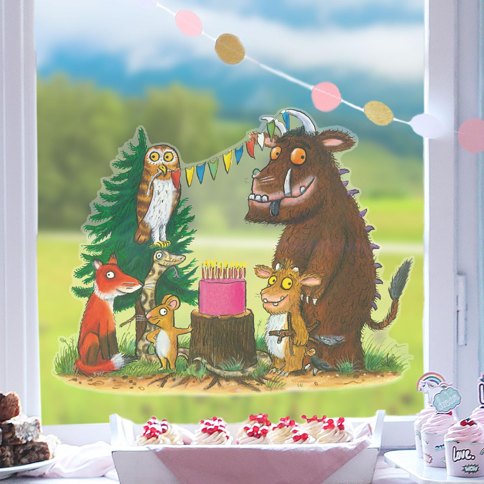 Stickerscape Gruffalo Party Window Stickers (Gruffalo’s Child Window - Large) | Official Gruffalo Party Window Decal, Gruffalo Party Decorations | Easy to Apply and Cleanly Removable