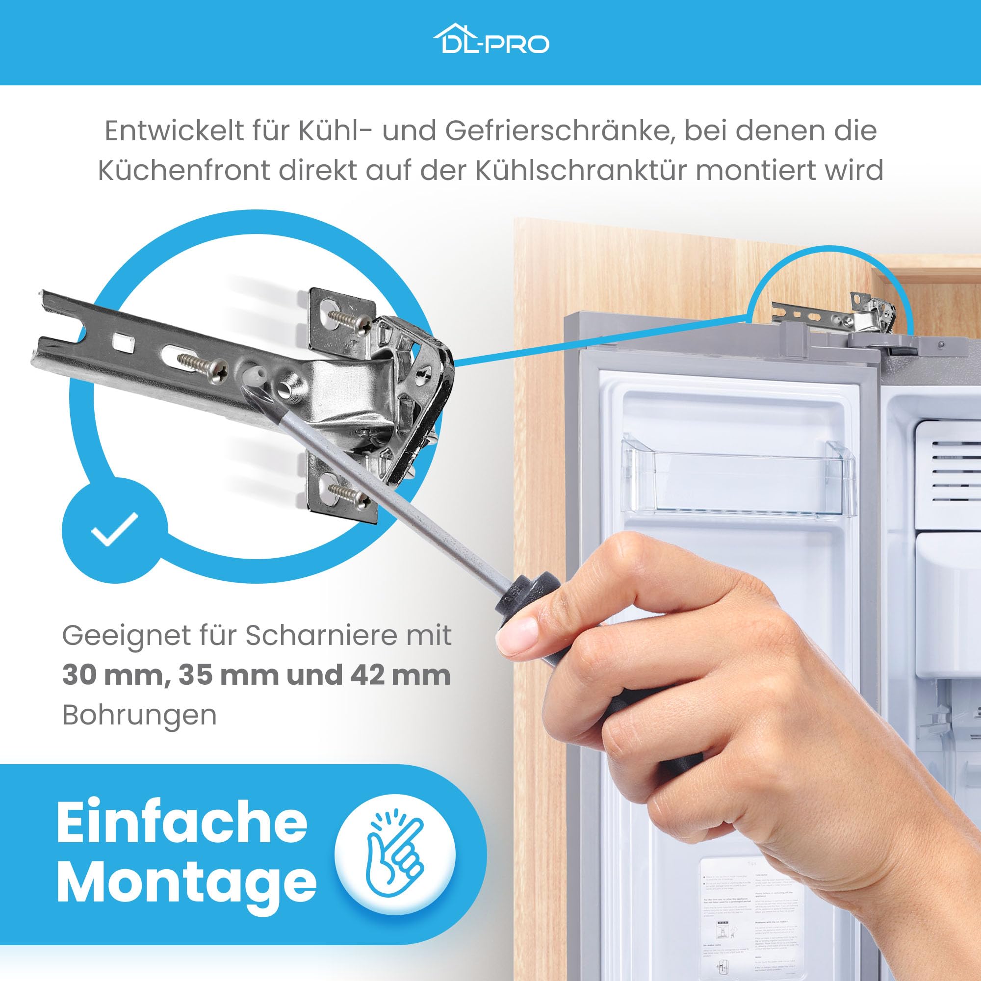 Cerniere Frigorifero Siemens Set 2 /Siemens/Neff - Ricambio Compatibile 268698 Cerniere Per Frigoriferi Bosch