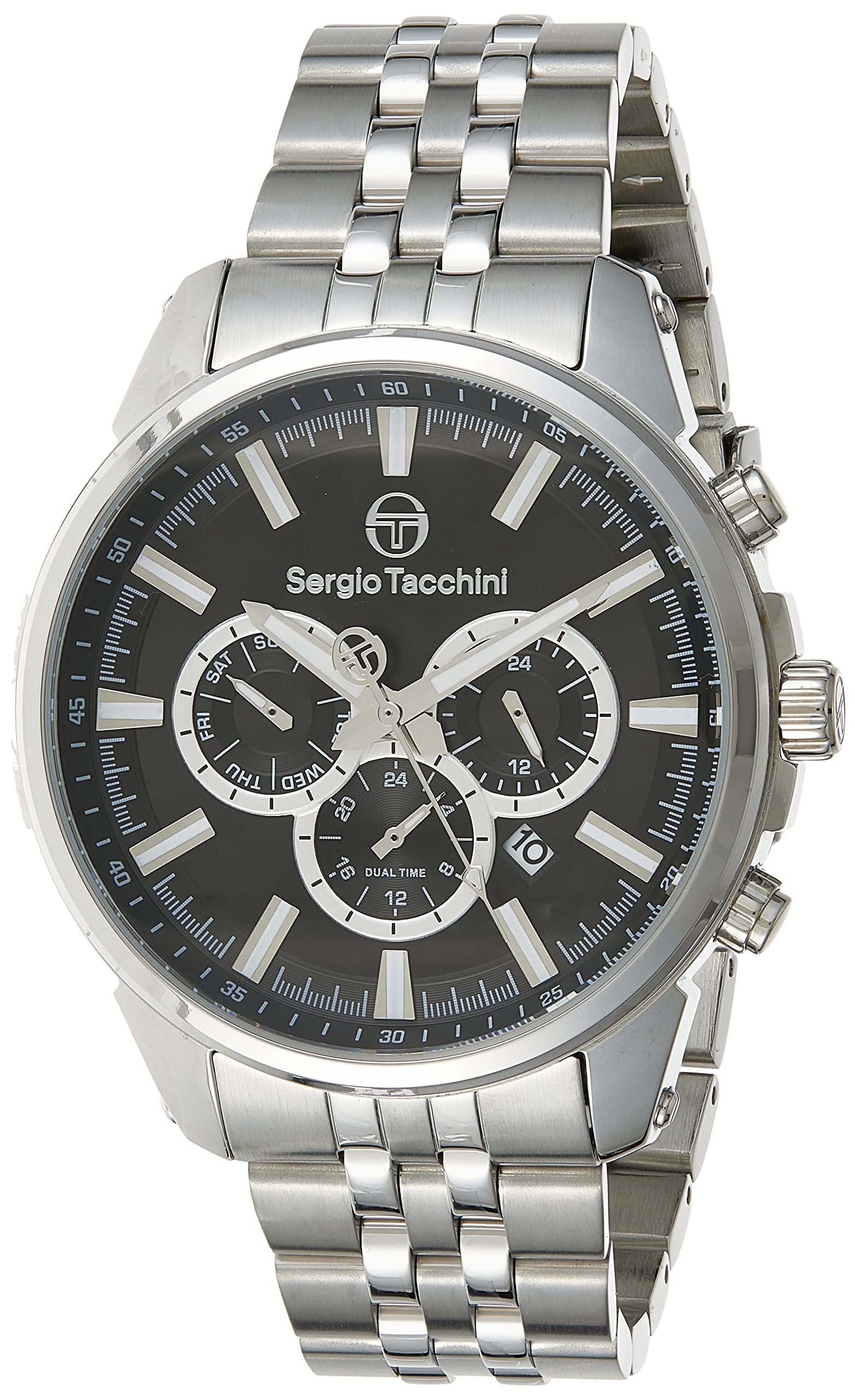 Sergio TacchiniST.1.10262-1 Archivio Stainless Steel Strap Watch for Men, Silver