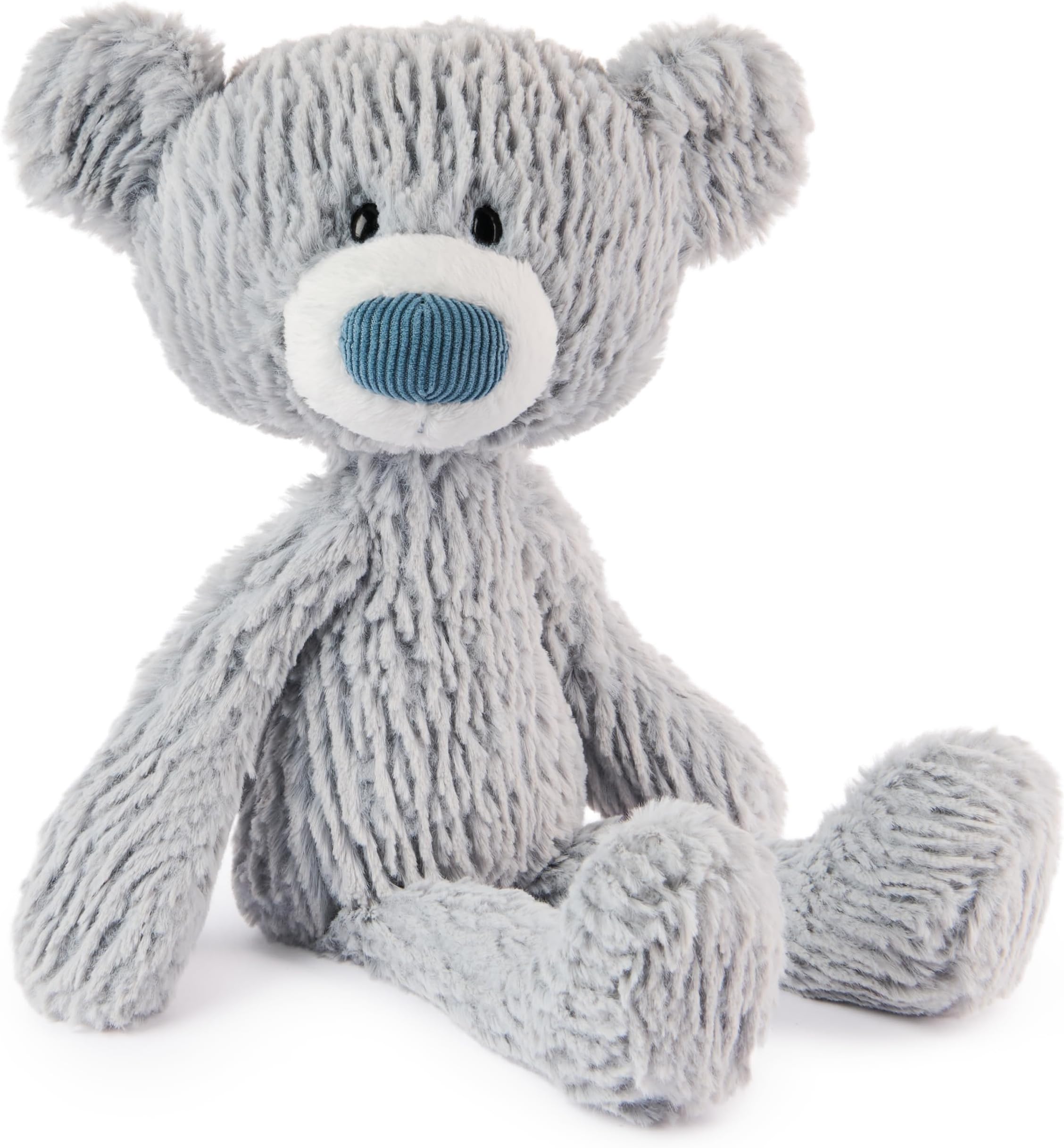 Toothpick Wavy Bear, Teddy Bear Stuffed Animal for Ages 0 and Up, Gray, 15”