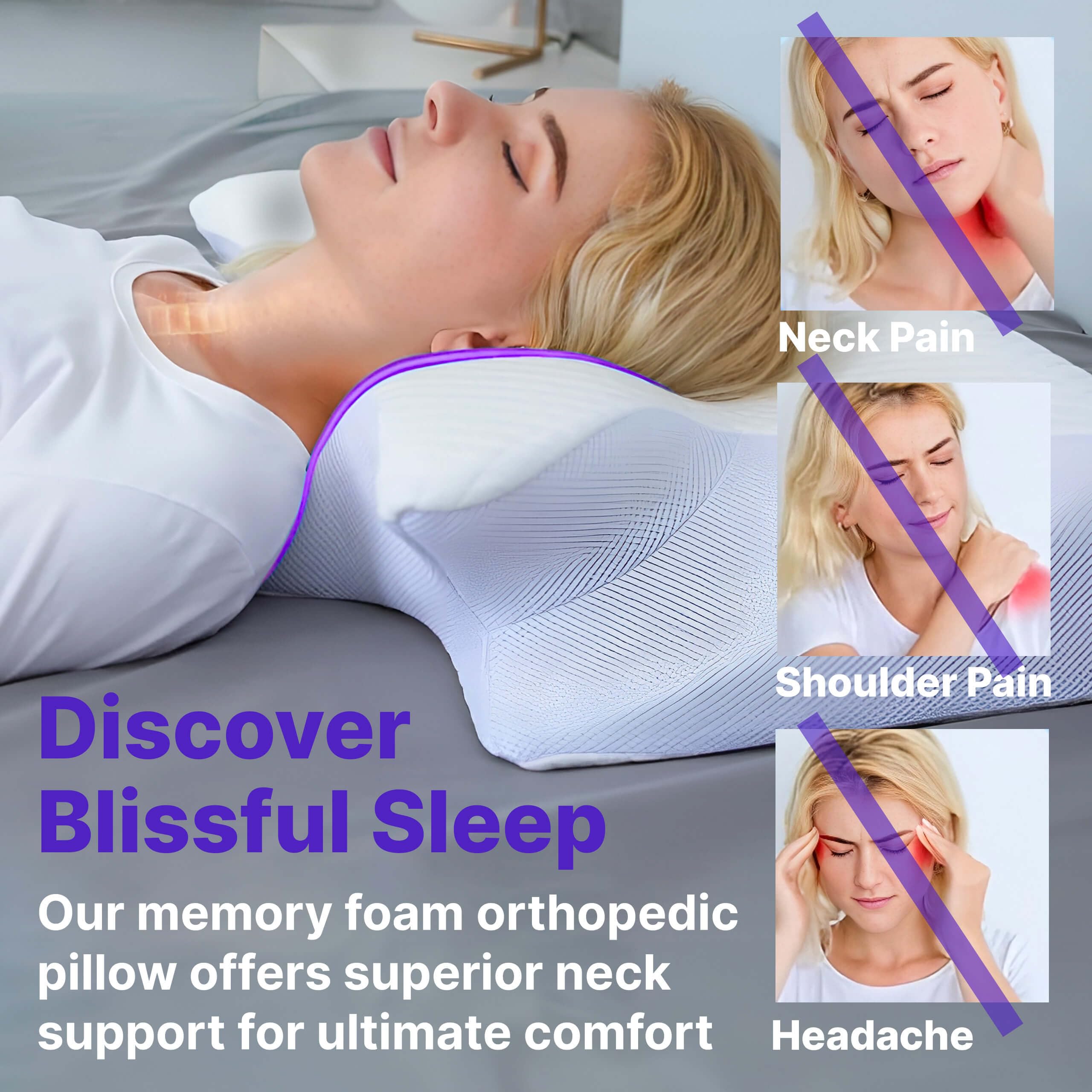 MAAS & BATH Ergo Z Pillow - 2-in-1 Ergonomic Pillow Made for Any Sleep  Position, Breathable 100% Memory Foam, Inner Cover, Lightweight, Non-Toxic,  Odorless Sleep-Friendly Support : Buy Online at Best Price