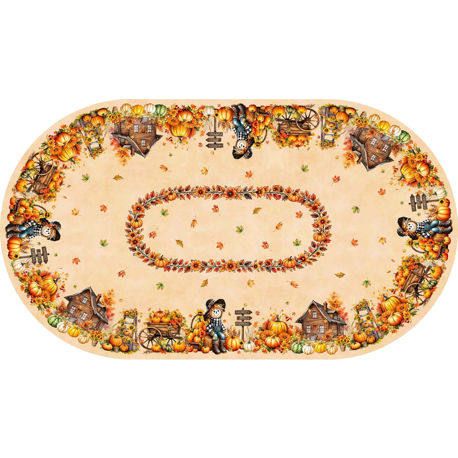 Sonalied Fall Tablecloth Oval 60 x 102 Inch