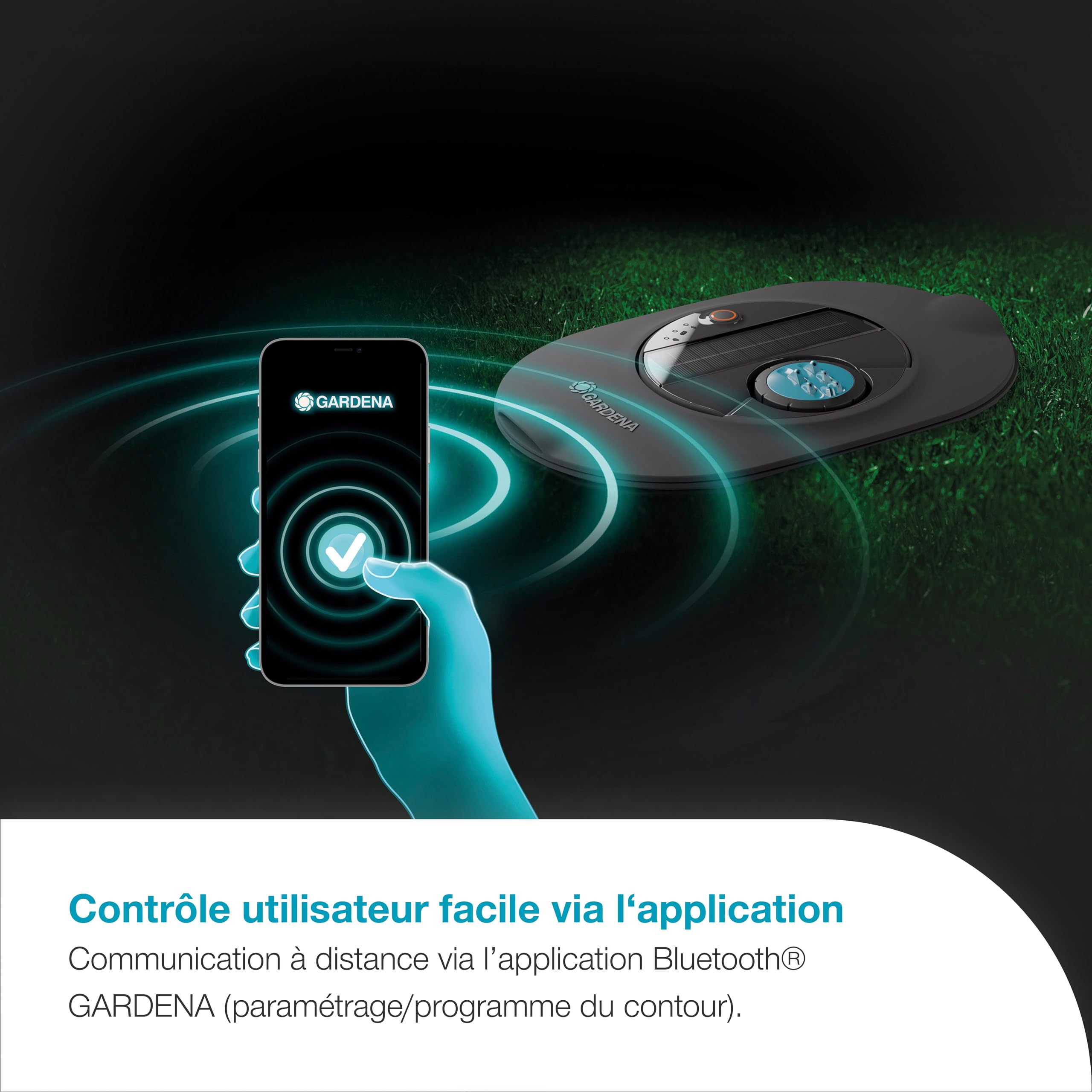 Gardena Système d'arrosage par canalisation AquaPrecise: économie d'eau, arrosage précis pour pelouses jusqu'à 320 m², commande Bluetooth, installation facile (16001-20)