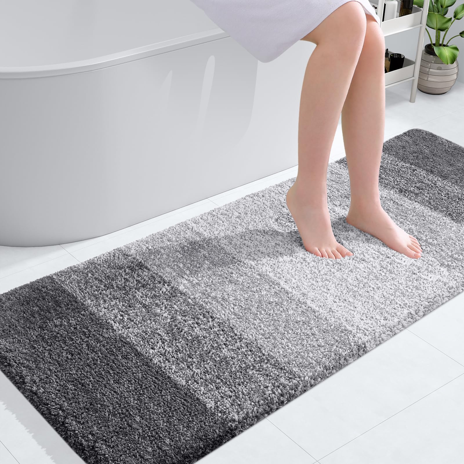 OLANLY Bathroom Rugs Mat 50x30, Extra Soft Absorbent Microfiber Bath Rugs, Rubber Backing, Quick Dry, Machine Washable Bath Mats for Bathroom Floor,