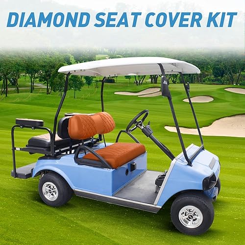 Miniatura 3 de NOKINS Kit de fundas de asiento de diamante para carrito de golf, para club car EZGO Yamaha cojín de asiento ordinario, no hay necesidad de usar