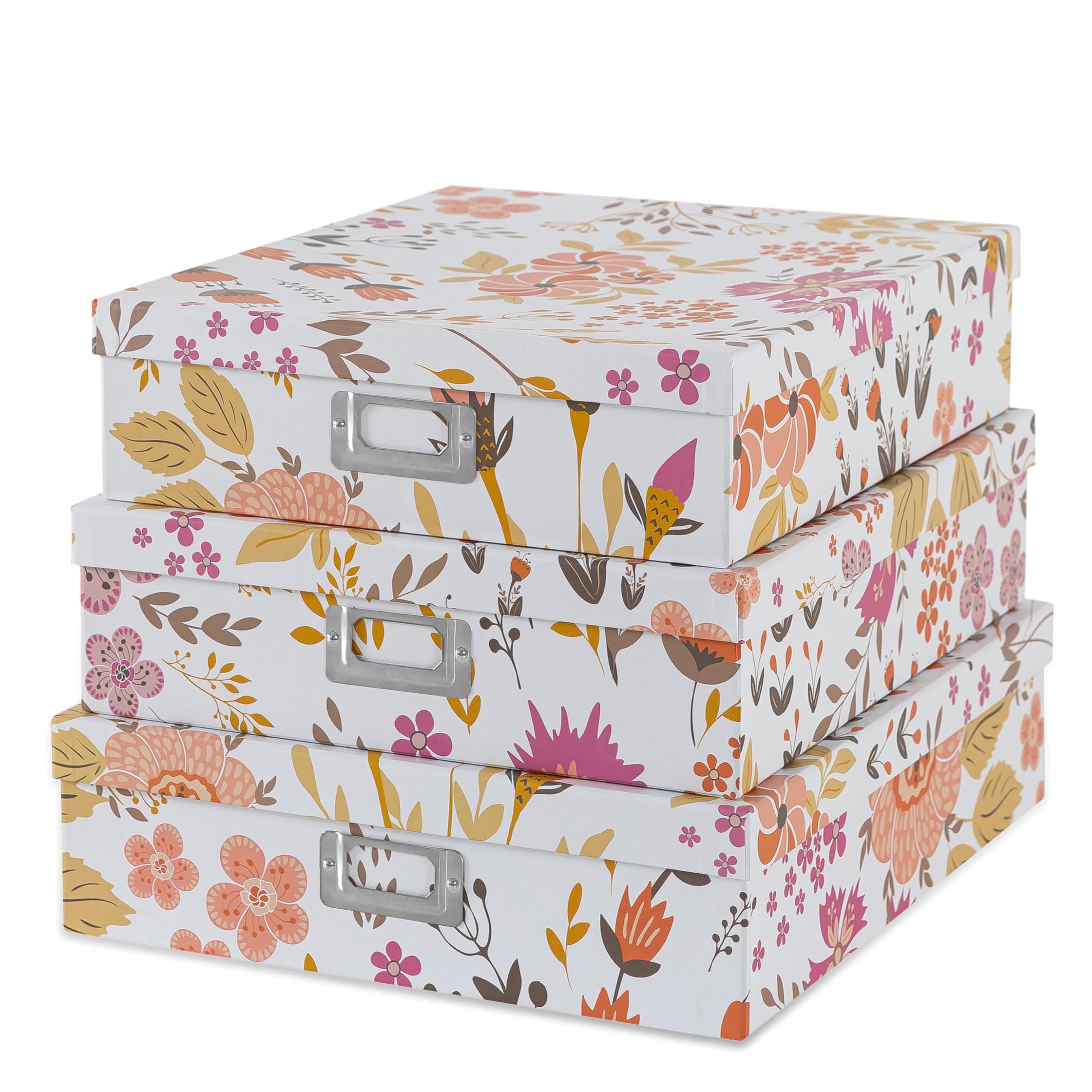 Amazon.com: Soul & Lane Floral Collage Decorative Cardboard Boxes with ...