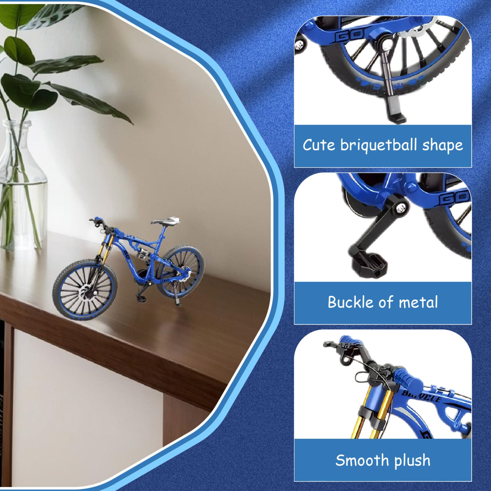 Bide-Doigt 1: 8 Simulation Allaire Alliage BMX Toy Mini BMX Bélo avec pièce Mobile Pliable avec décoration Absorbant Les Chocs pour Les Enfants et Les collectionneurs.