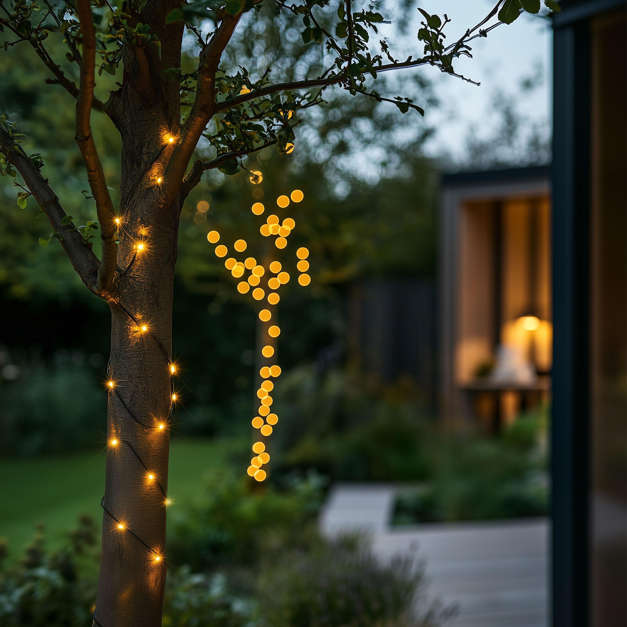 SolarCentre® Elan Outdoor USB Solar Fairy Lights - White and Warm White - 100 LEDs 10m with Remote Control