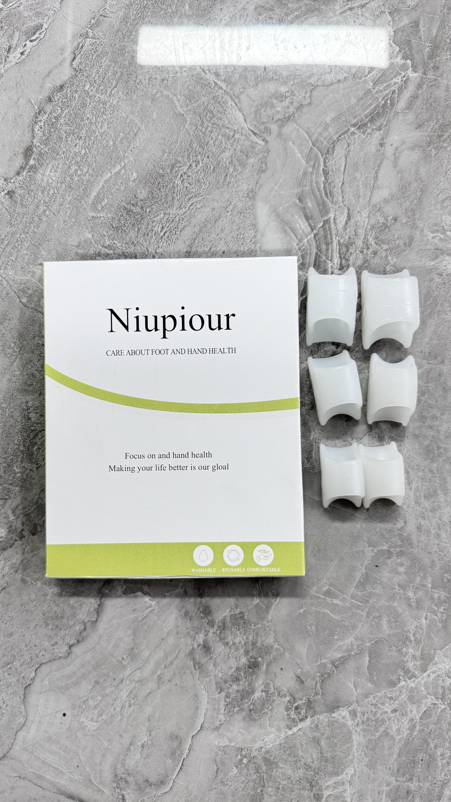 Niupiour Correctores de dedos de gel en martillo, corrector de juanetes para mujeres y hombres, paquete de 6 separadores de dedos de silicona para dedos doblados, espaciadores de dedos para dedos
