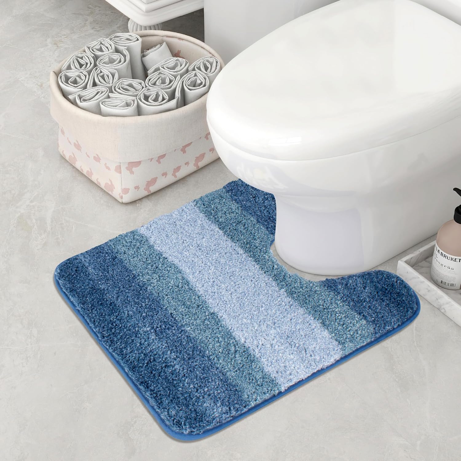 Walensee Bathroom Contour Rug (20 x 24, Ombre Blue) Bath