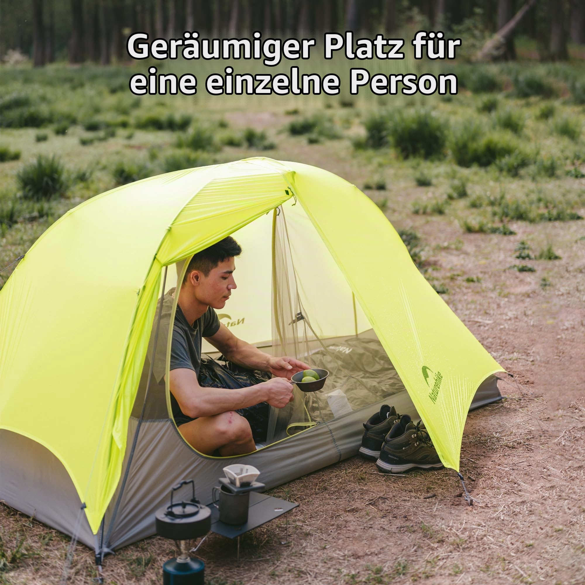 Naturehike Star Trails EXT Wanderzelt Ultraleichtes 1-2 Personen Campingzelt, Wasserdichtes Outdoor Zelt für Abenteuer, Kompaktes Design mit Autotauglichkeit