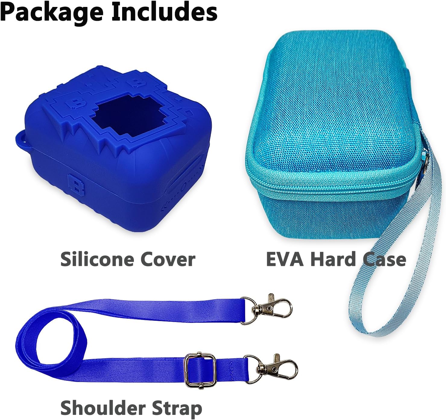 JCHPINE Hard Carrying Case and Silicone Cover for Bitzee Disney Interactive Digital Pet, Protective Case for Bitzee Disney Virtual Electronic Pets Accessories (Blue)