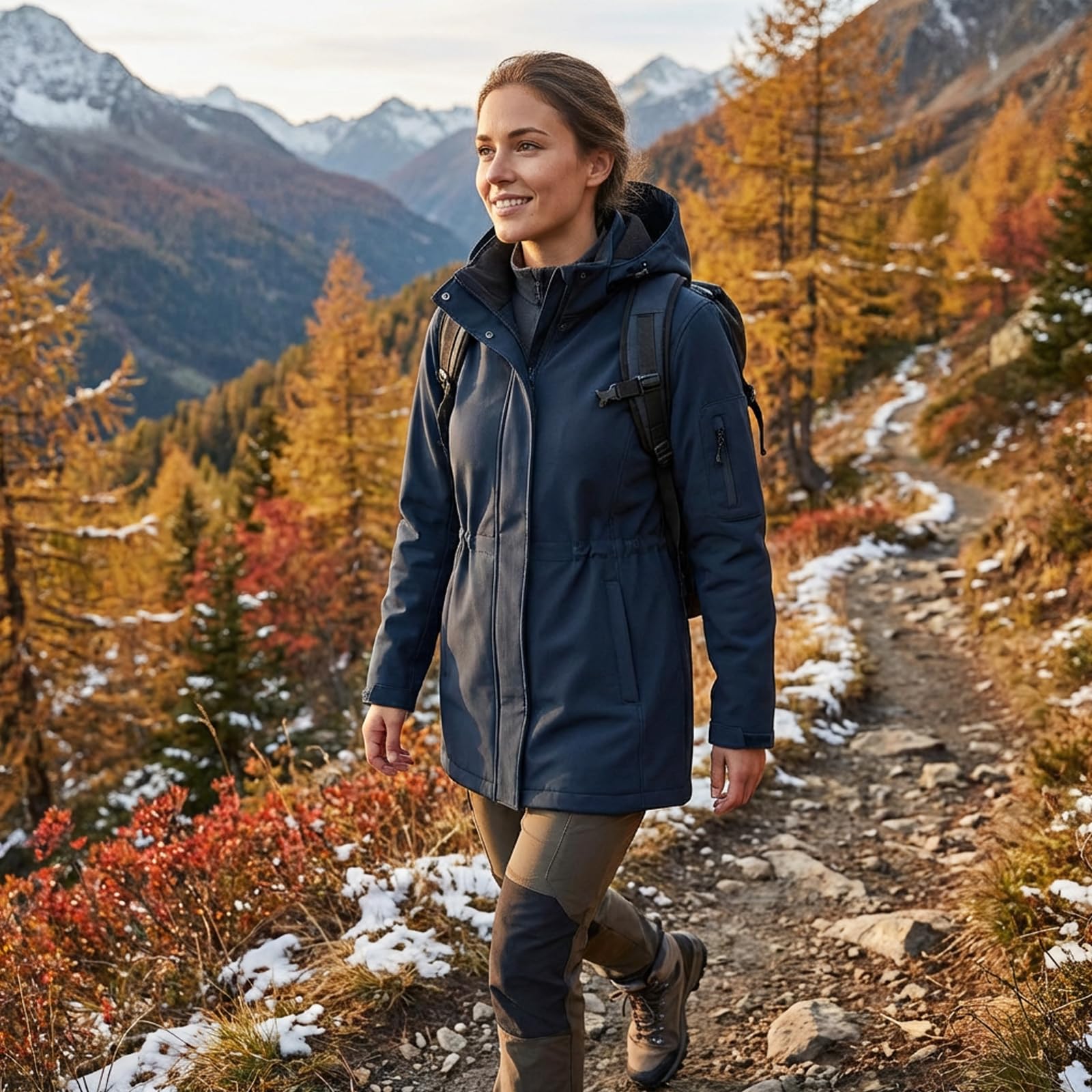 CHIGUO Vestes d'hiver légères pour femmes, imperméables, doublées de polaire chaude, avec capuche, veste de pluie Softshell