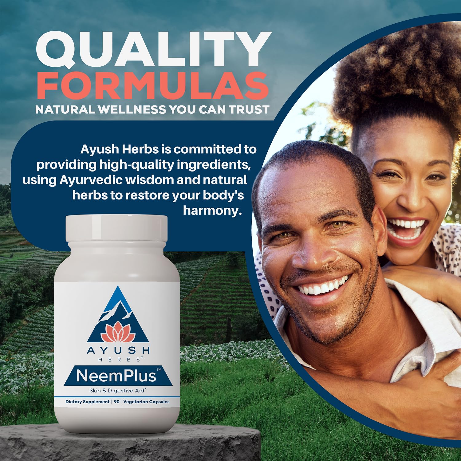 Ayush Herbs Neem Plus, Digestive Health for Women & Men, 90 Servings — Amazon image 7