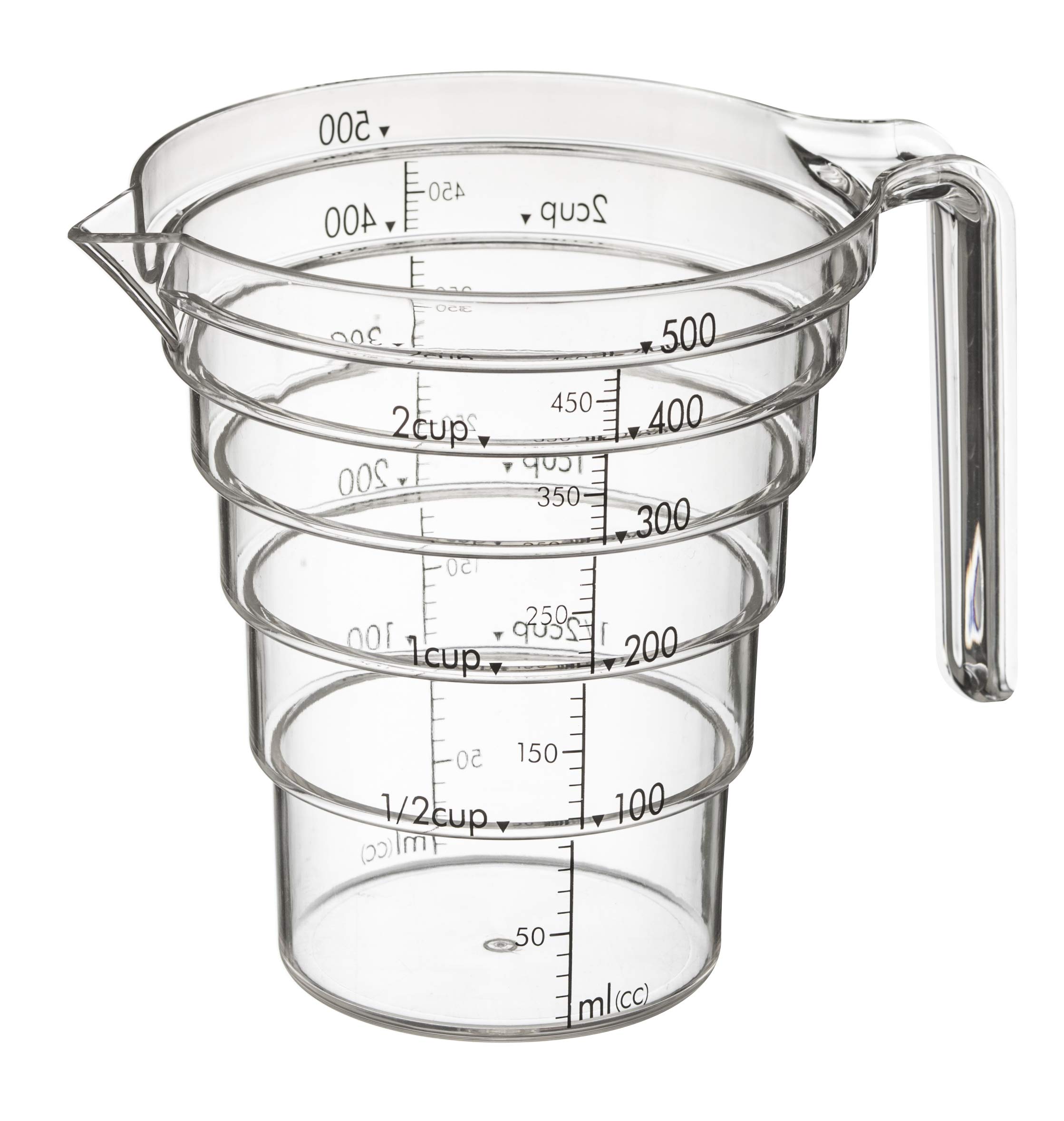 Yamazaki 2547 Layer Measuring Cup 500ml, Transparent, TRITAN Resin, Minimalist, 14.5 x 11 x 12 cm