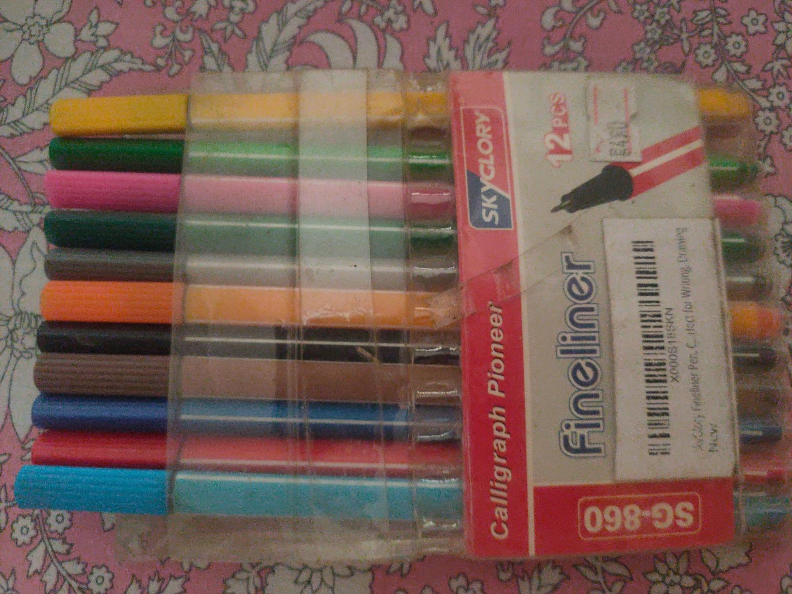 Shoppertize Skyglory Fineliner Pen, Calligraphy Pens12 Colors Set, 0