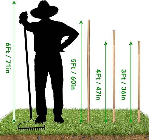 Miniatura 6 de SWANGSA Paquete de 55 estacas de bambú de 4 pies, estacas de jardín para soporte de plantas, tomates, frijoles, flores, plantas trepadoras,
