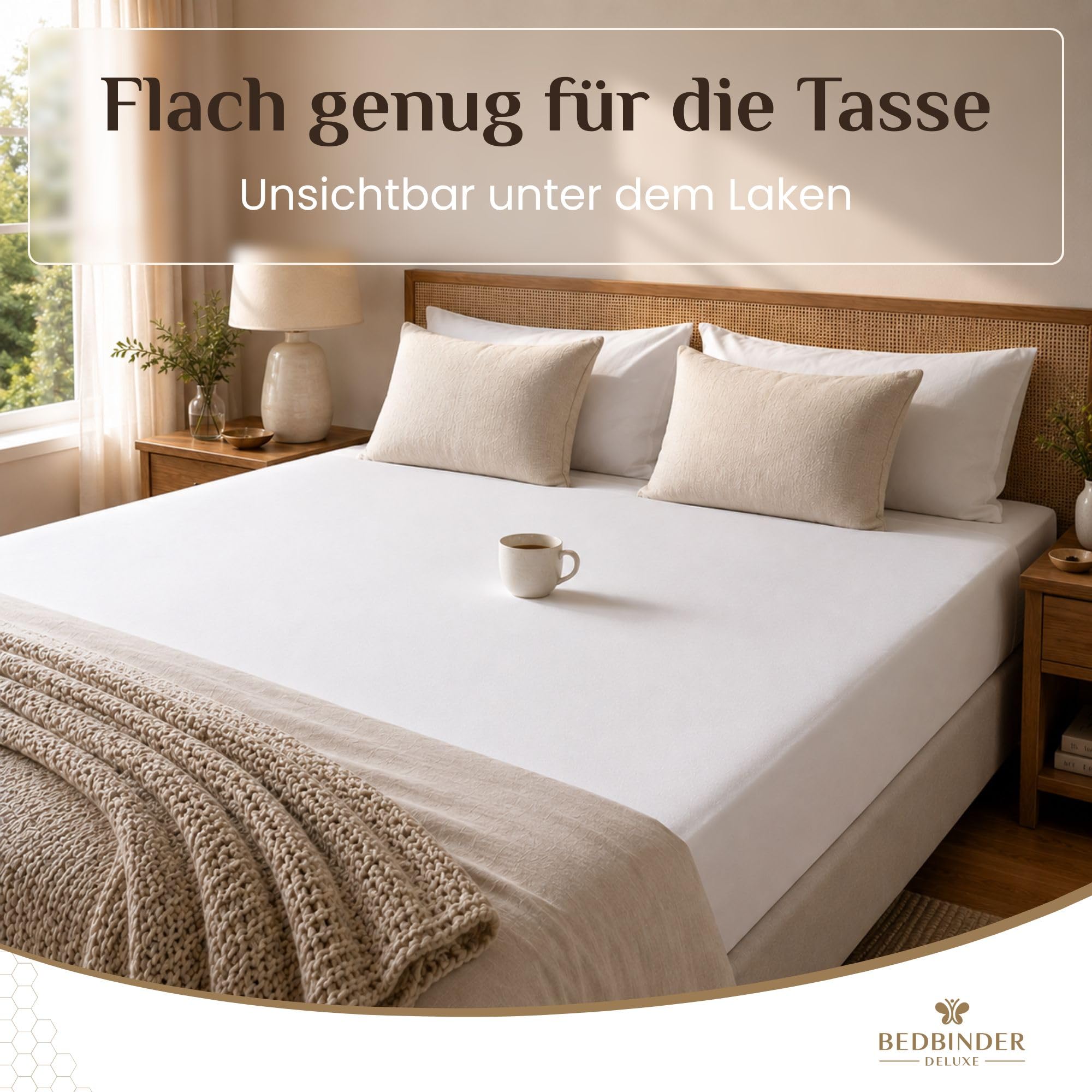Bedbinder Deluxe Liebesbrücke für Matratzen 80 cm - Matratzenverbinder | Schließt die Besucherritze von unten – ohne Schaum, ohne Geruch. Hält gegen Verrutschen. 7 Jahre Garantie.