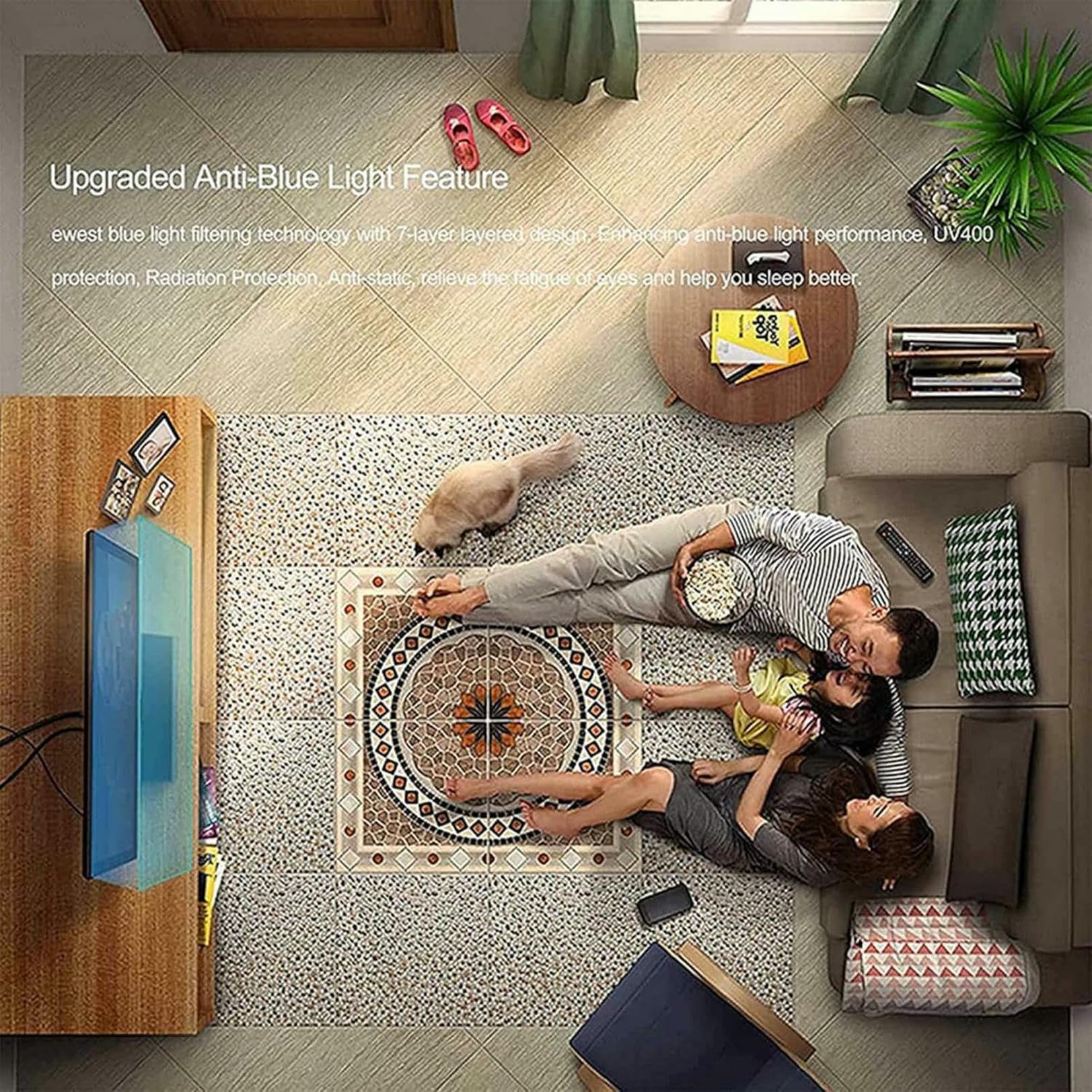 Película antirreflejo para TV, Protector de Pantalla, protección Ocular, Anti-UV, luz Azul y antiarañazos,55in1221x689mm